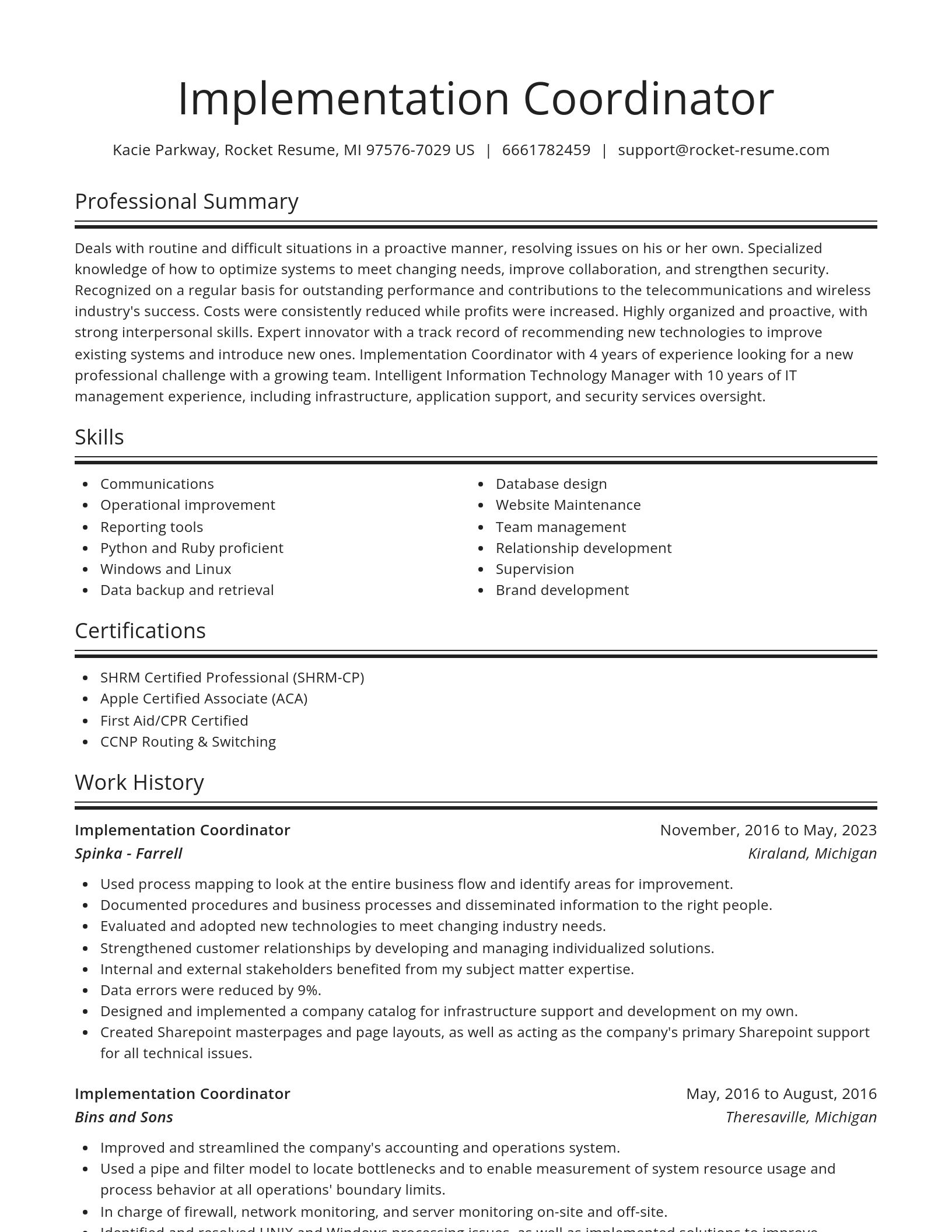 Spotlight resume template
