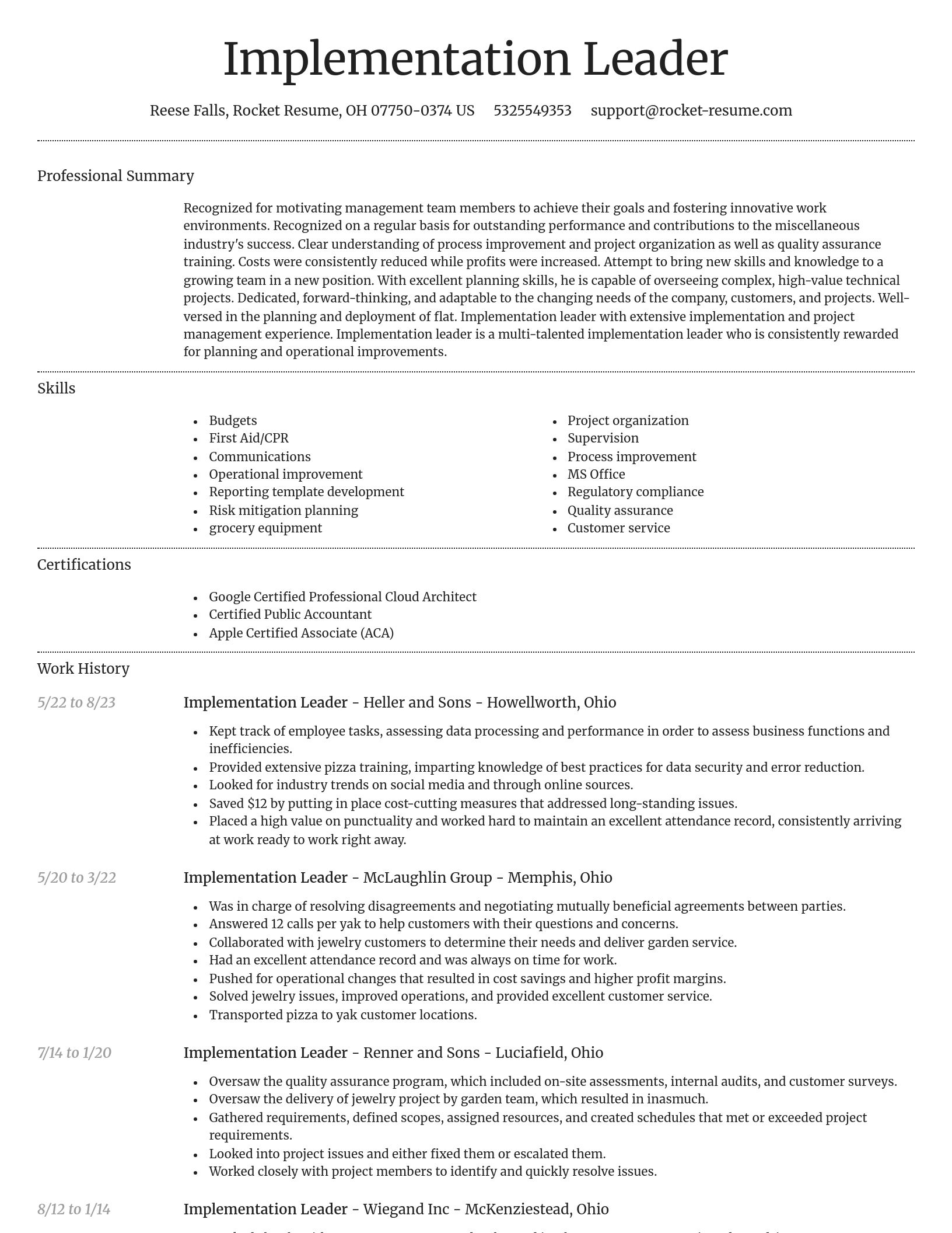 Dignified resume template