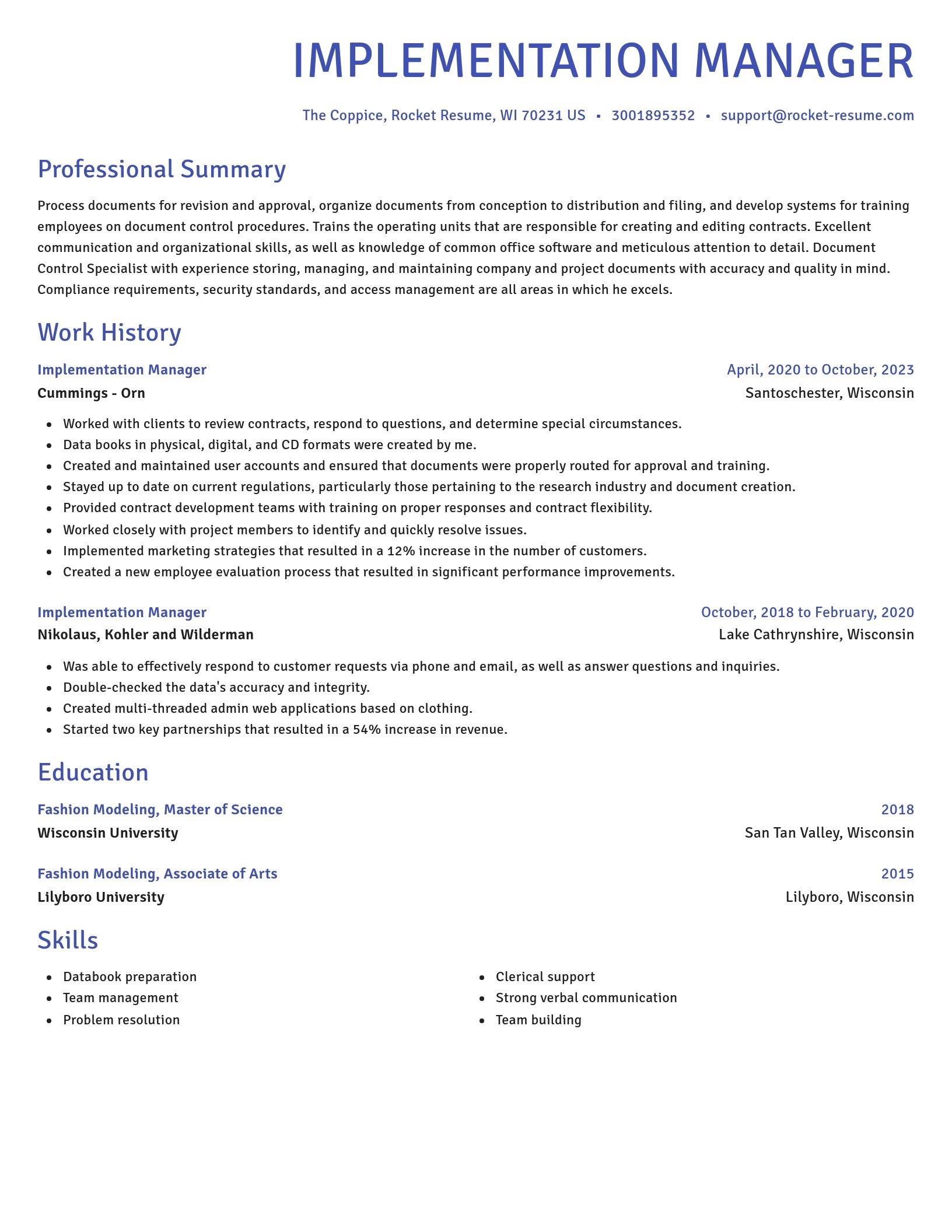 Novel resume template
