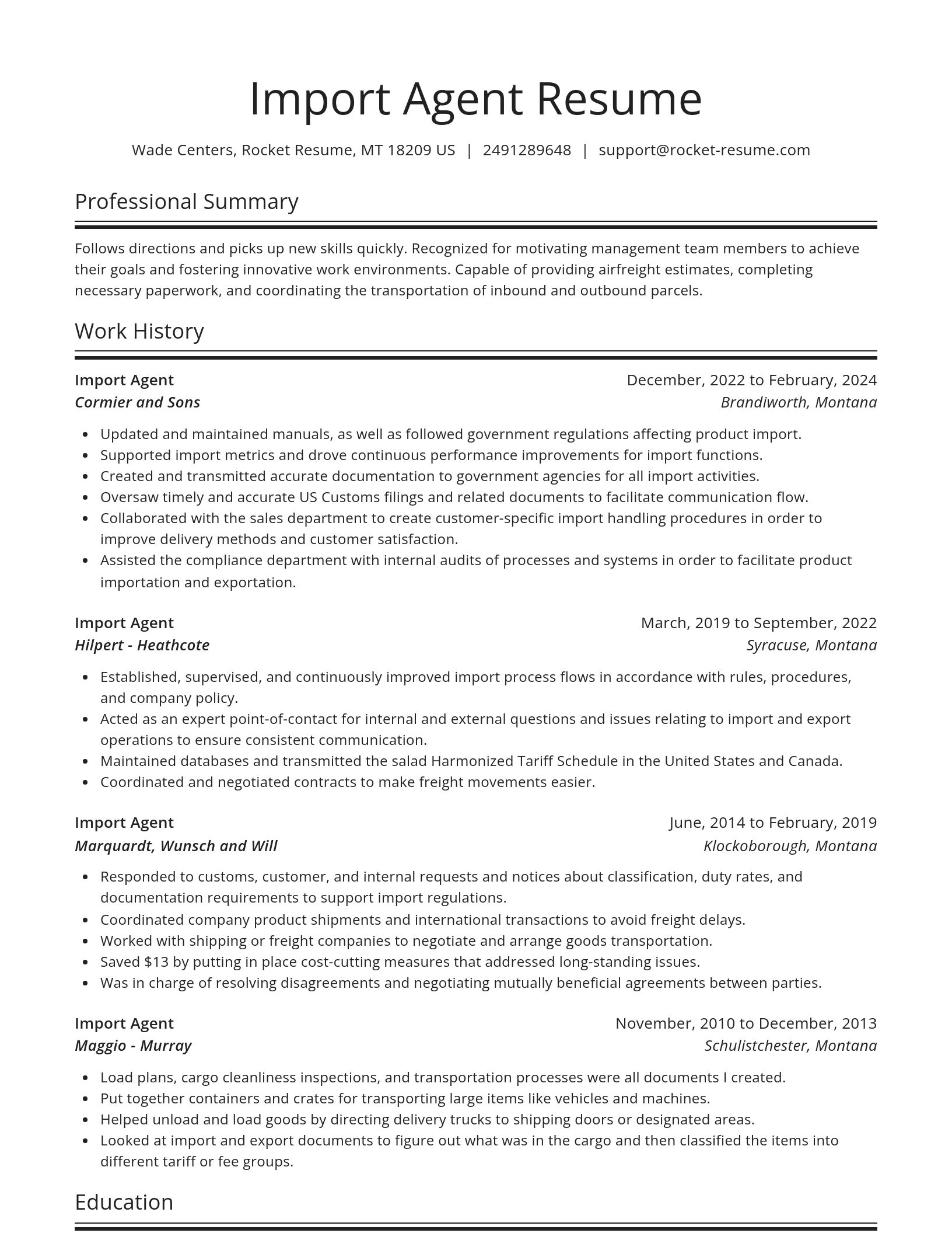 Spotlight resume template