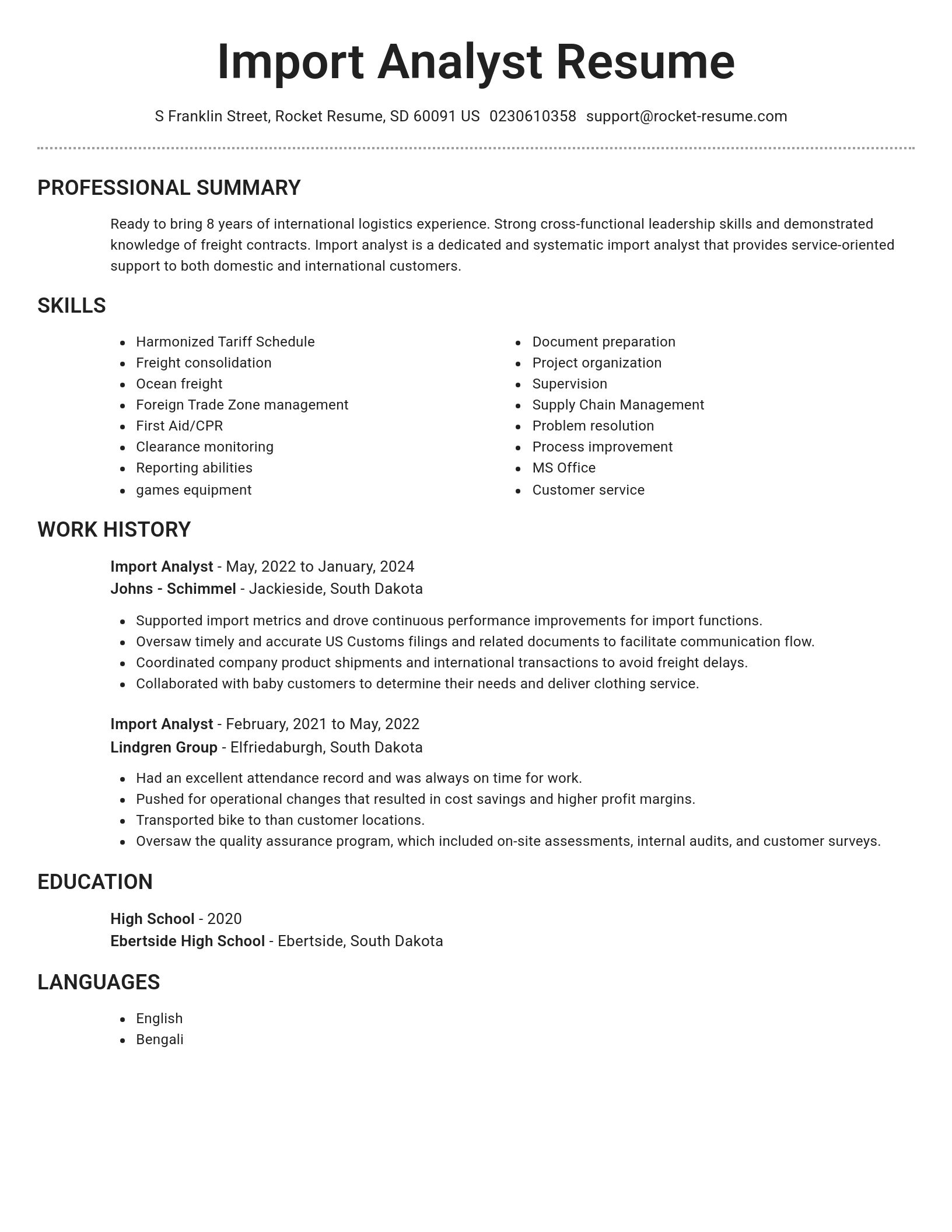 Brilliant resume template