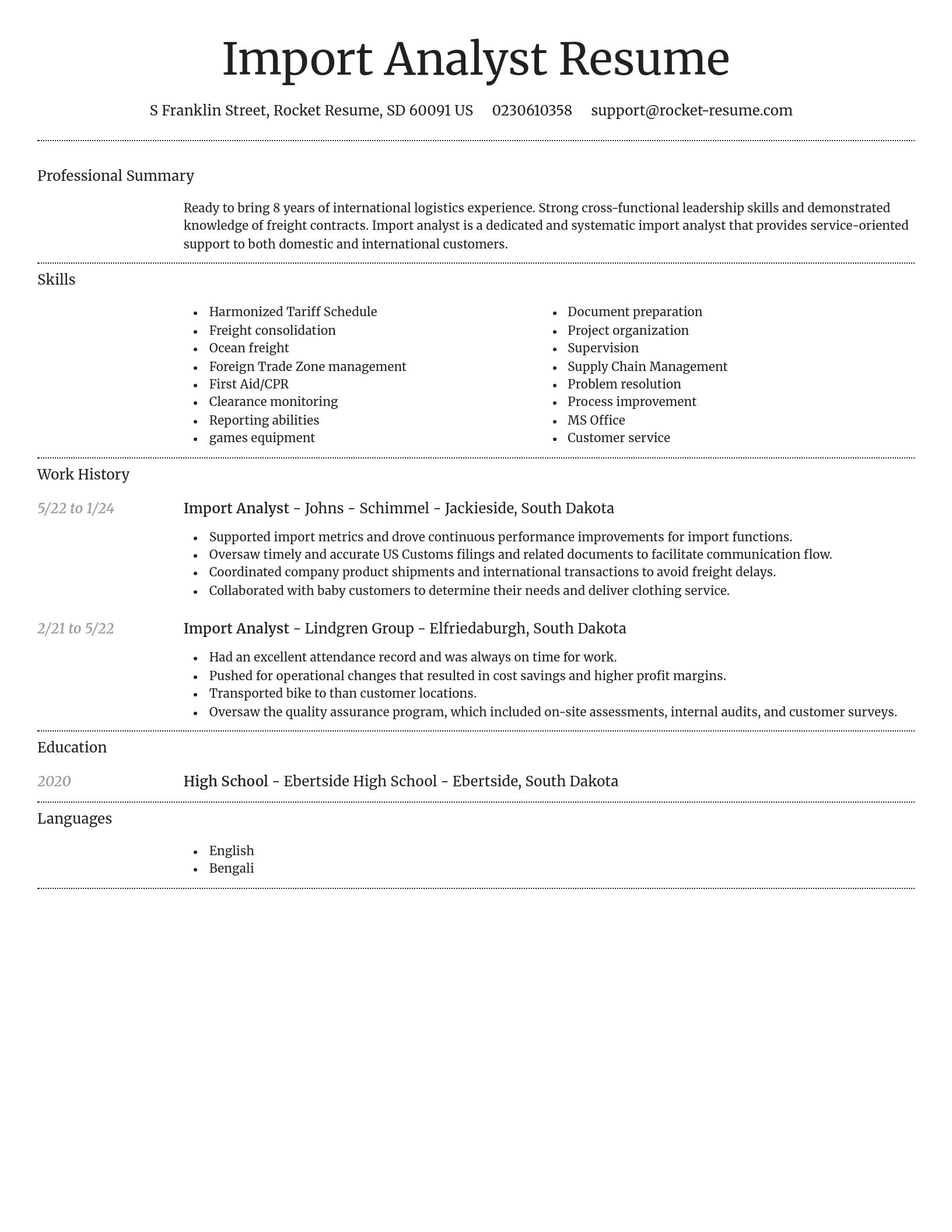 Dignified resume template