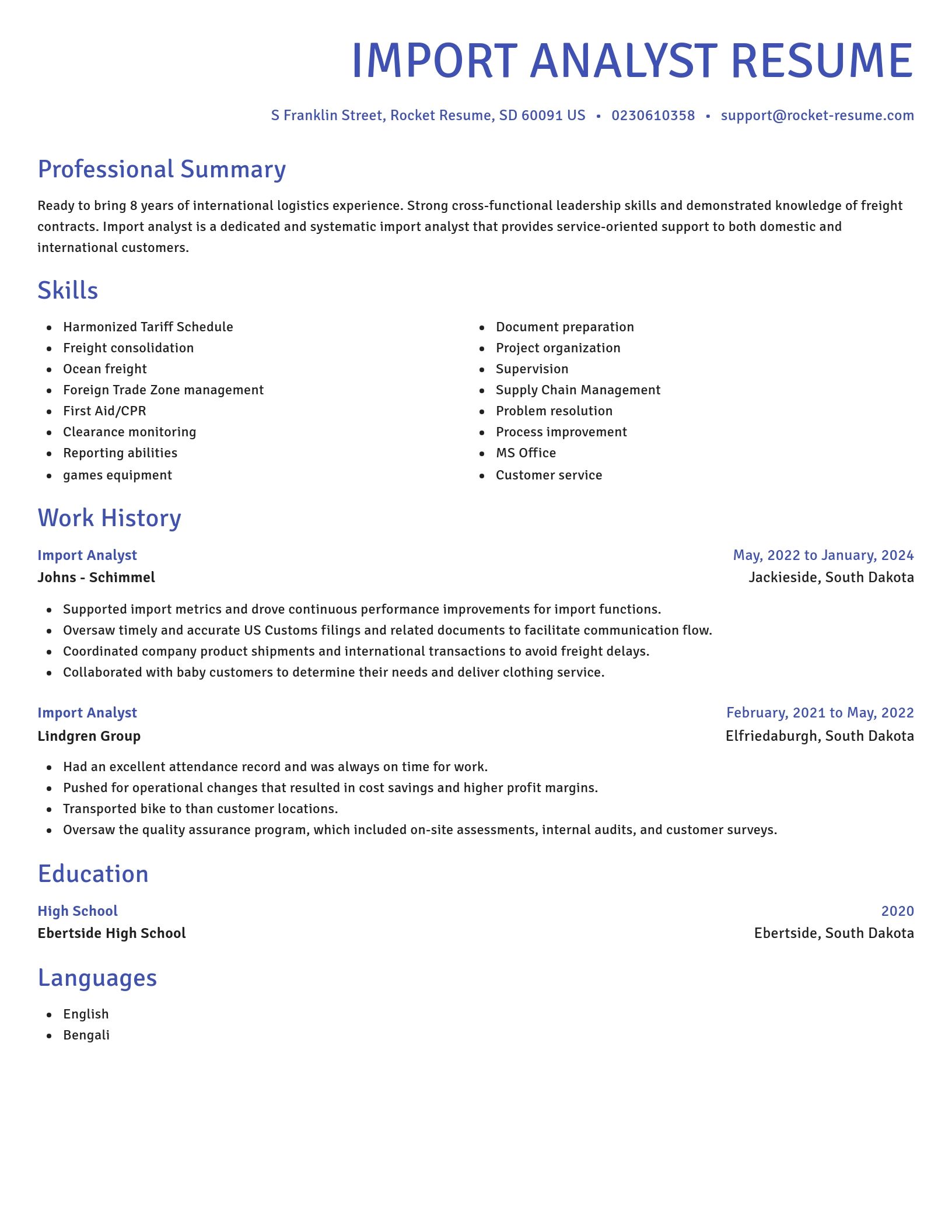 Novel resume template