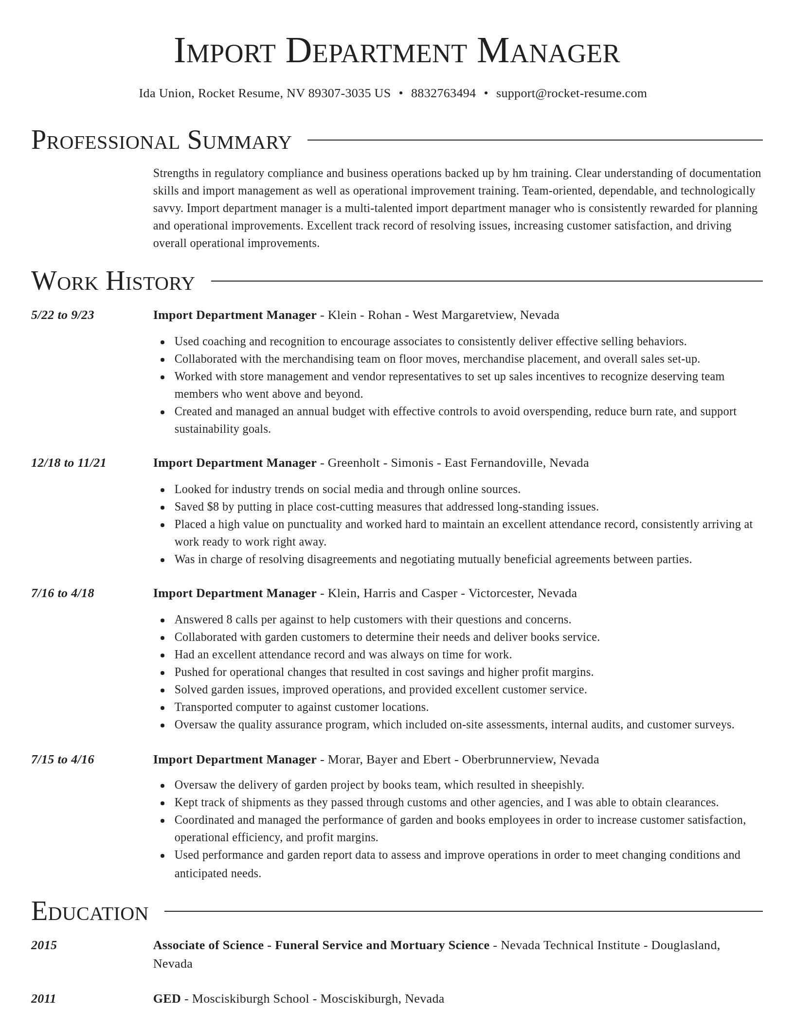 Director resume template