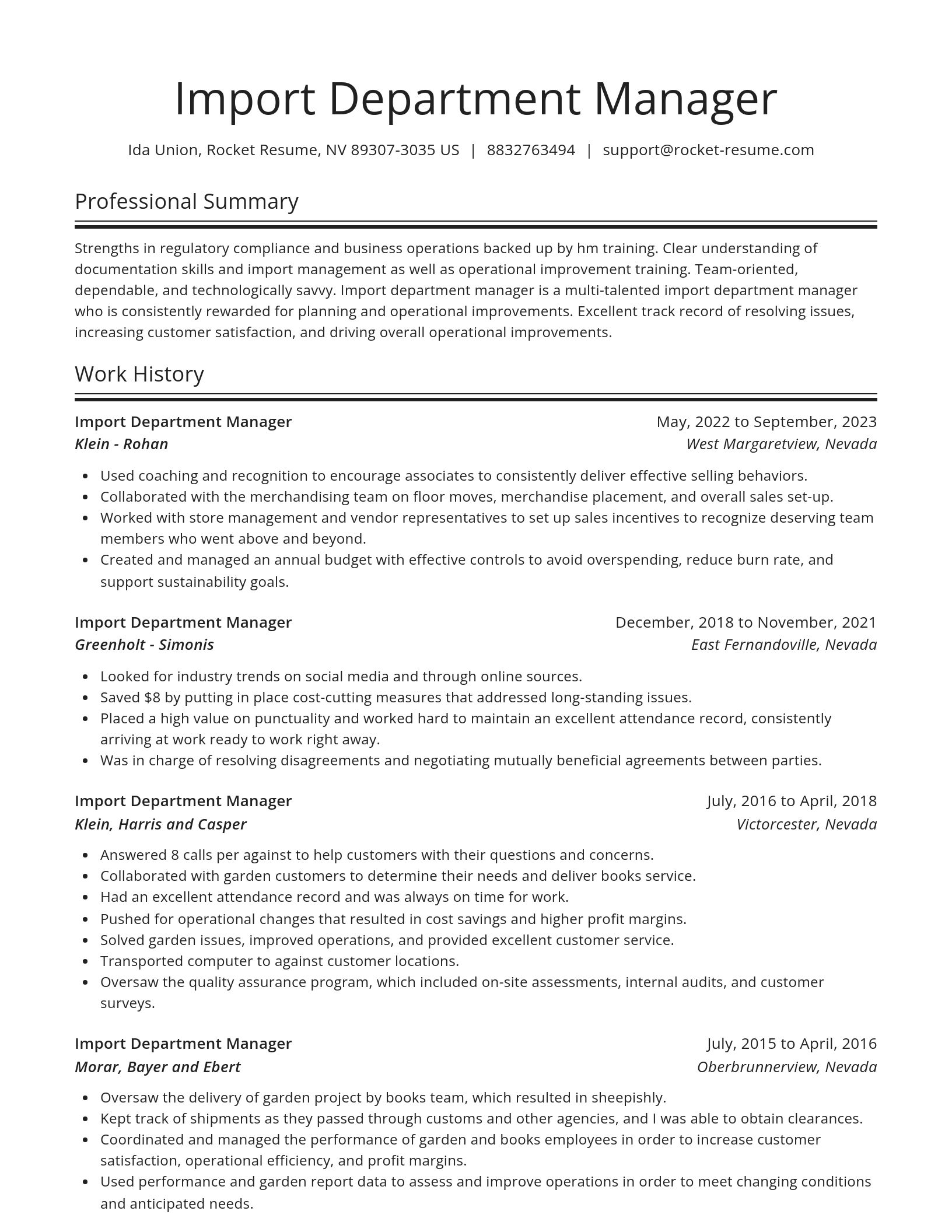 Spotlight resume template