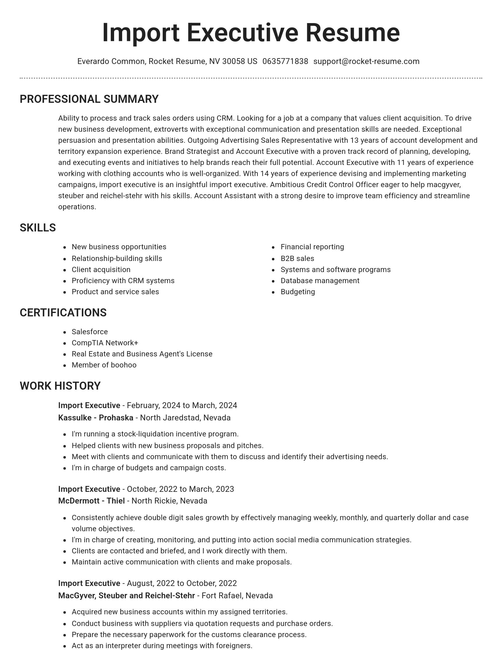 Brilliant resume template