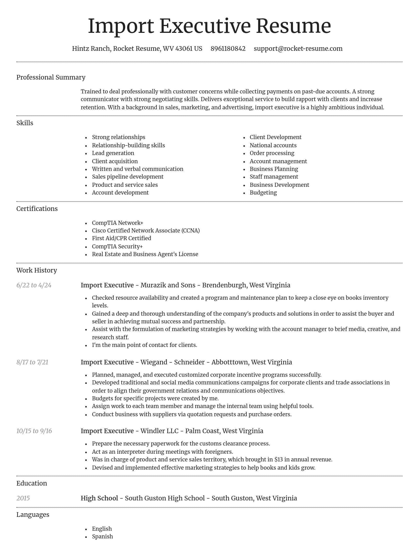 Dignified resume template