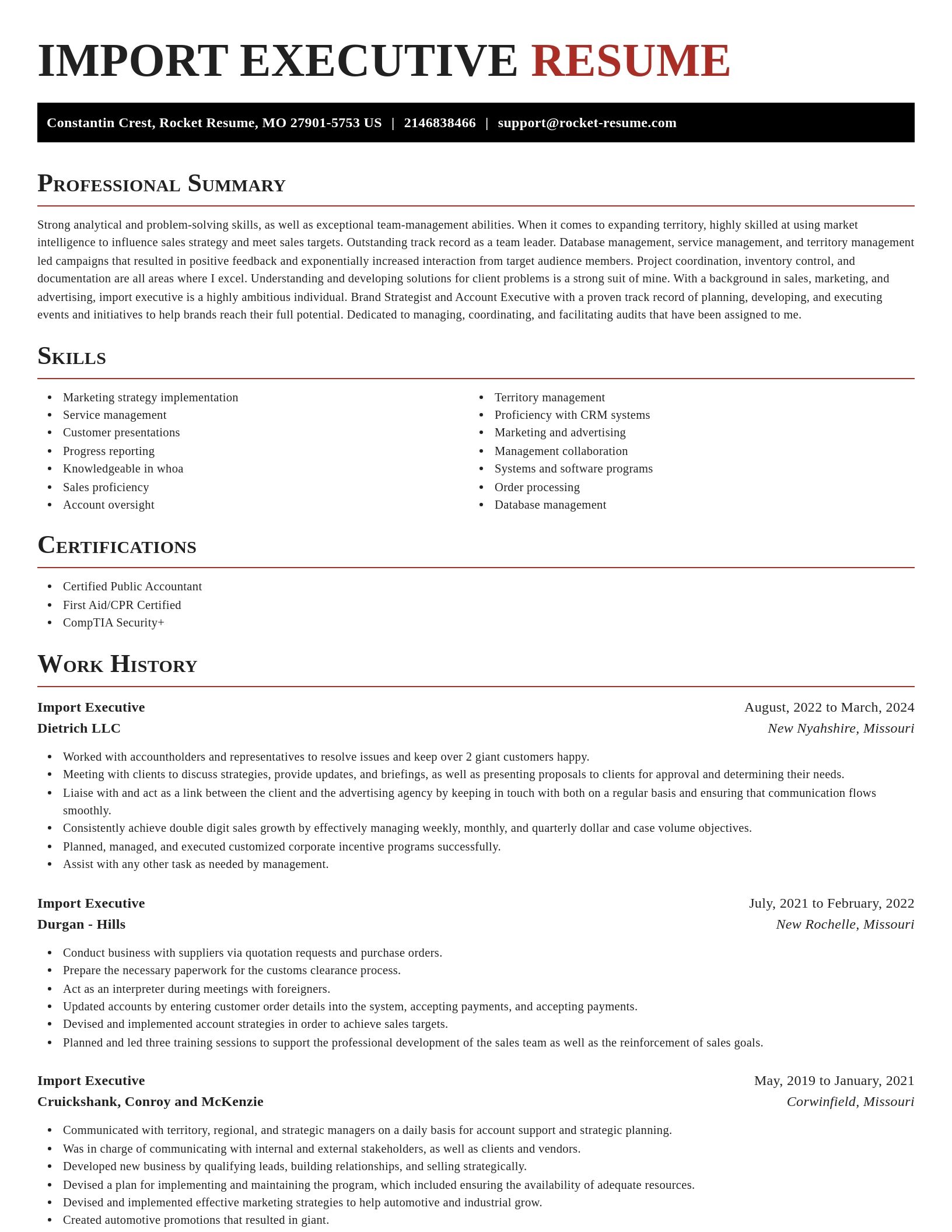 Exquisite resume template