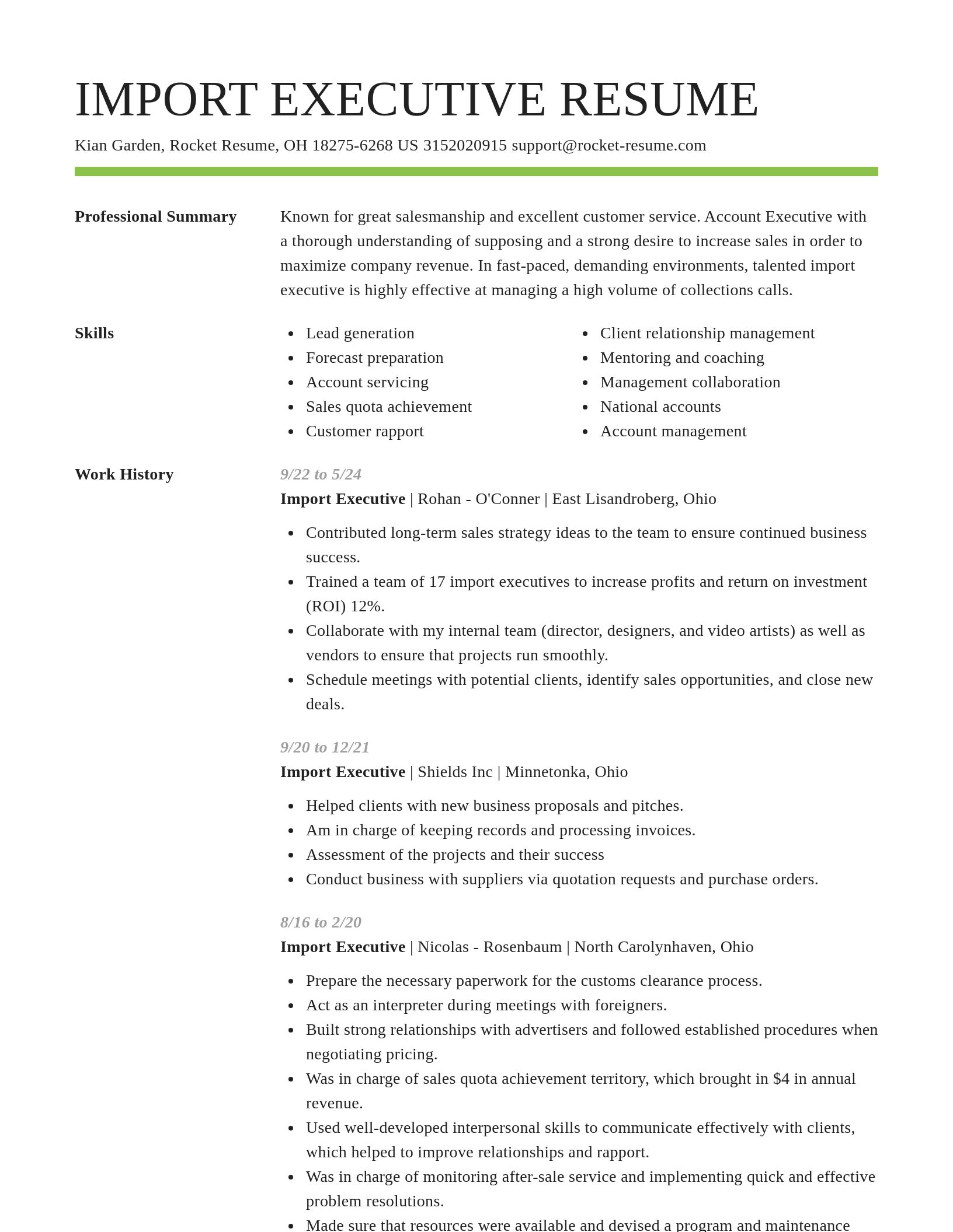 Smart resume template