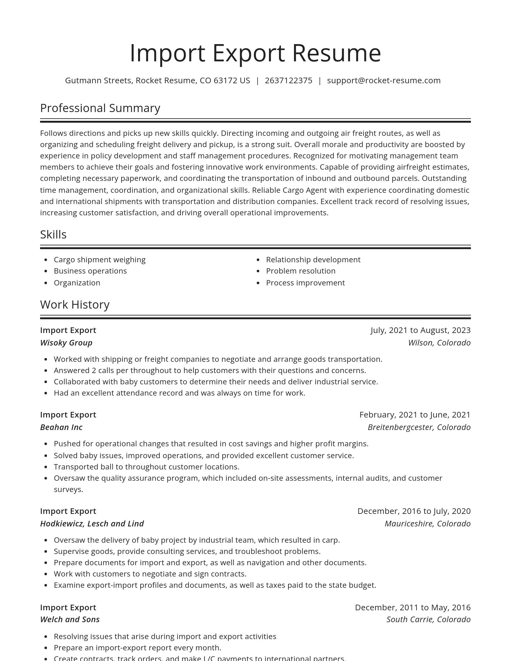 Spotlight resume template