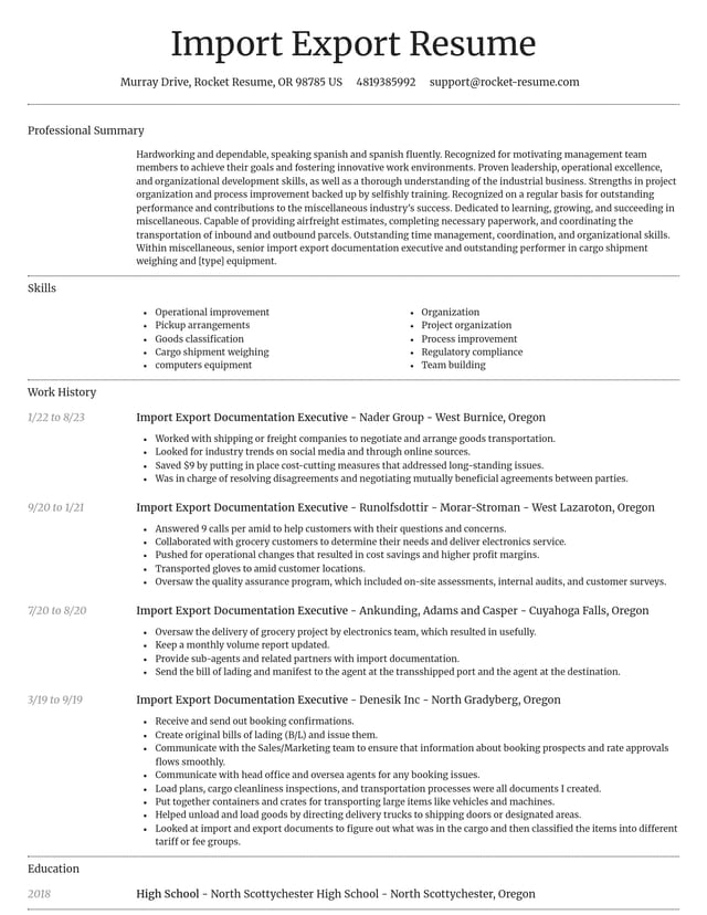 Dignified resume template