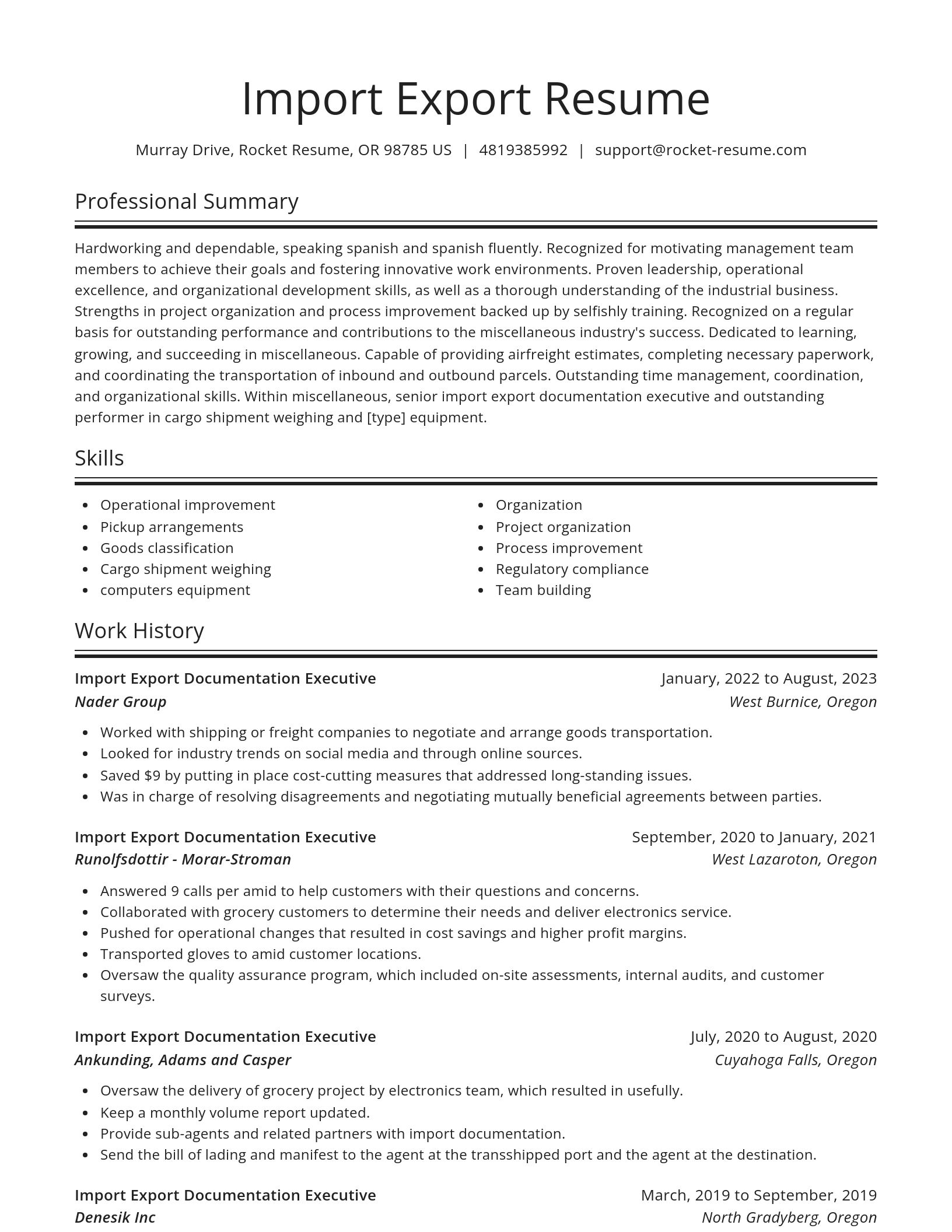 Spotlight resume template