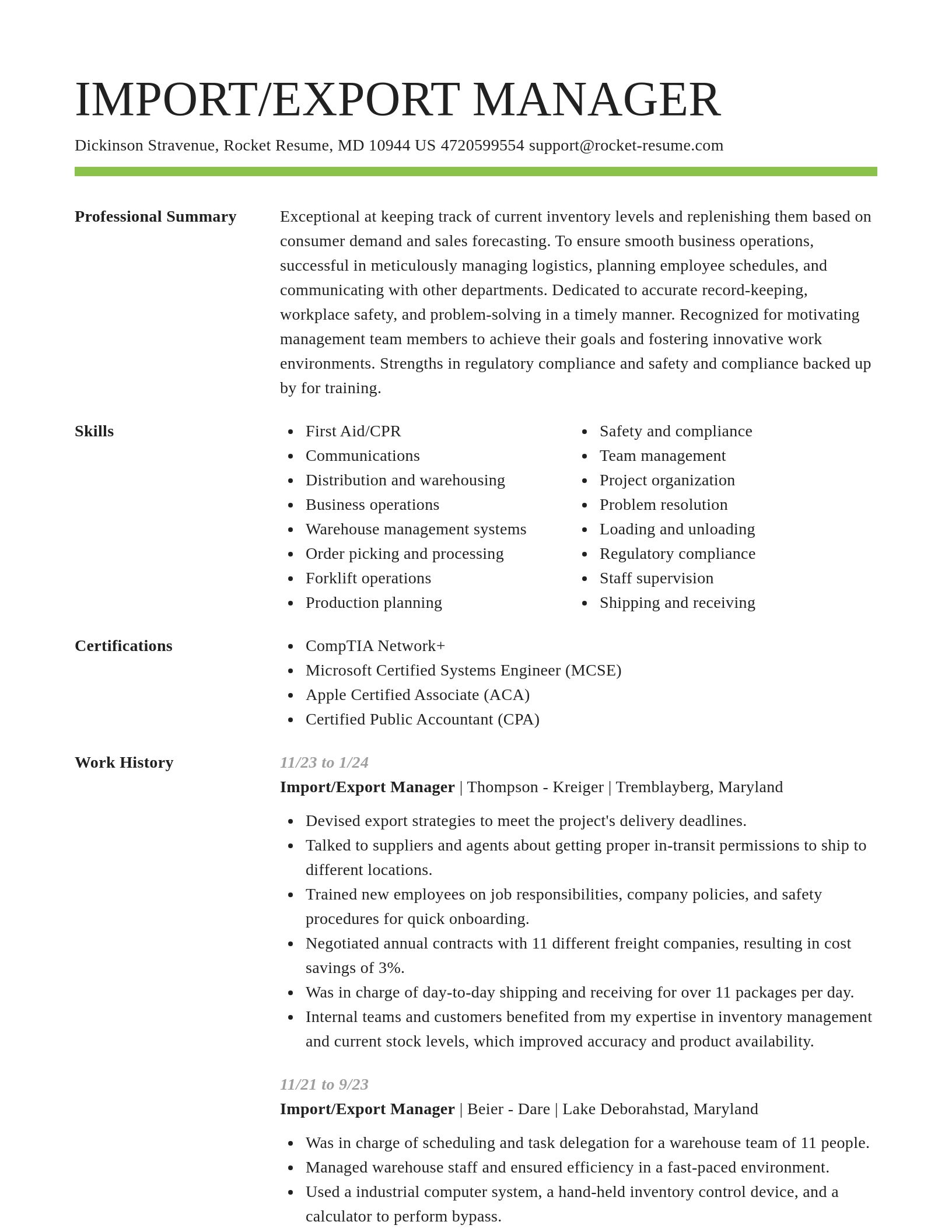 Smart resume template