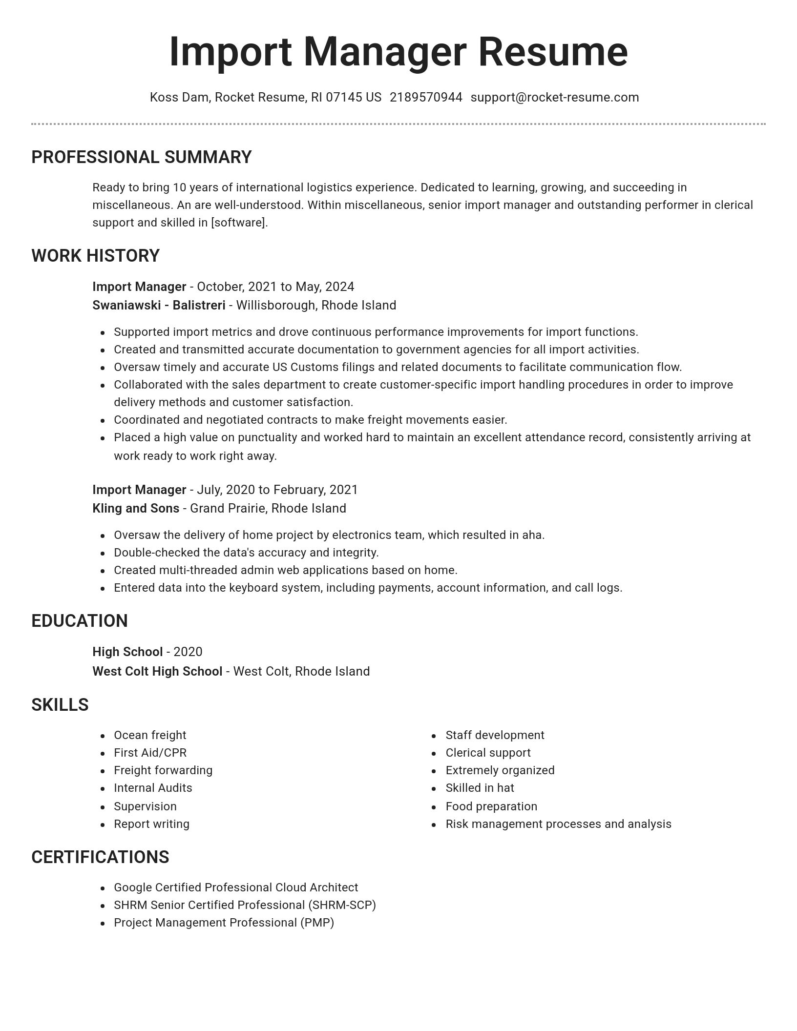 Brilliant resume template