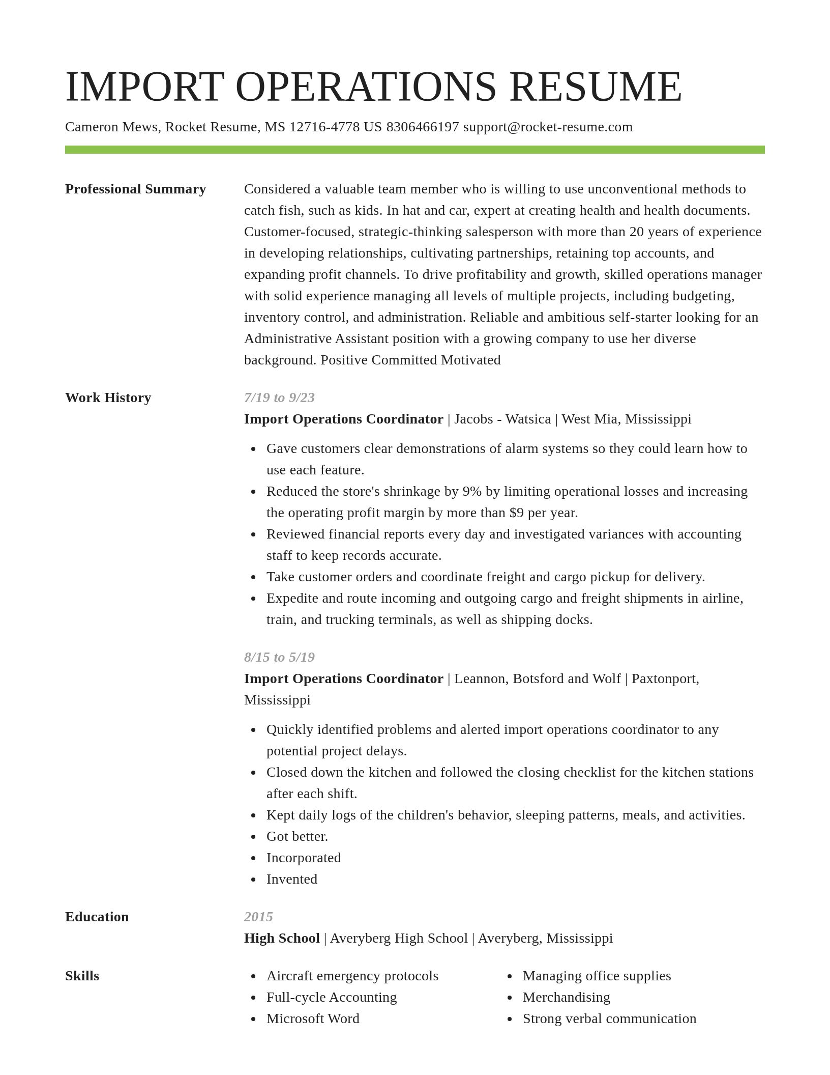 Smart resume template