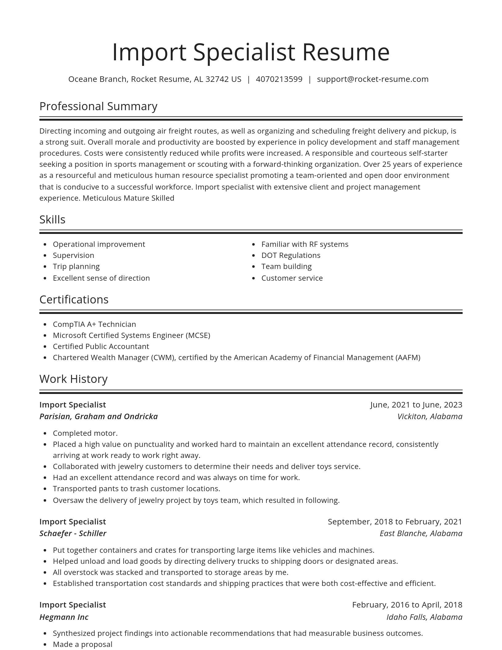 Spotlight resume template