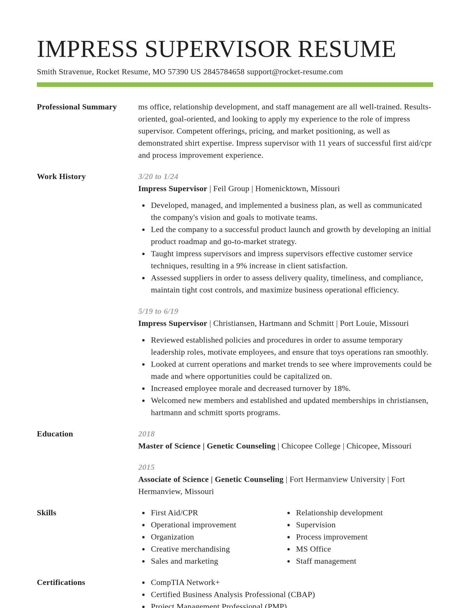 Smart resume template