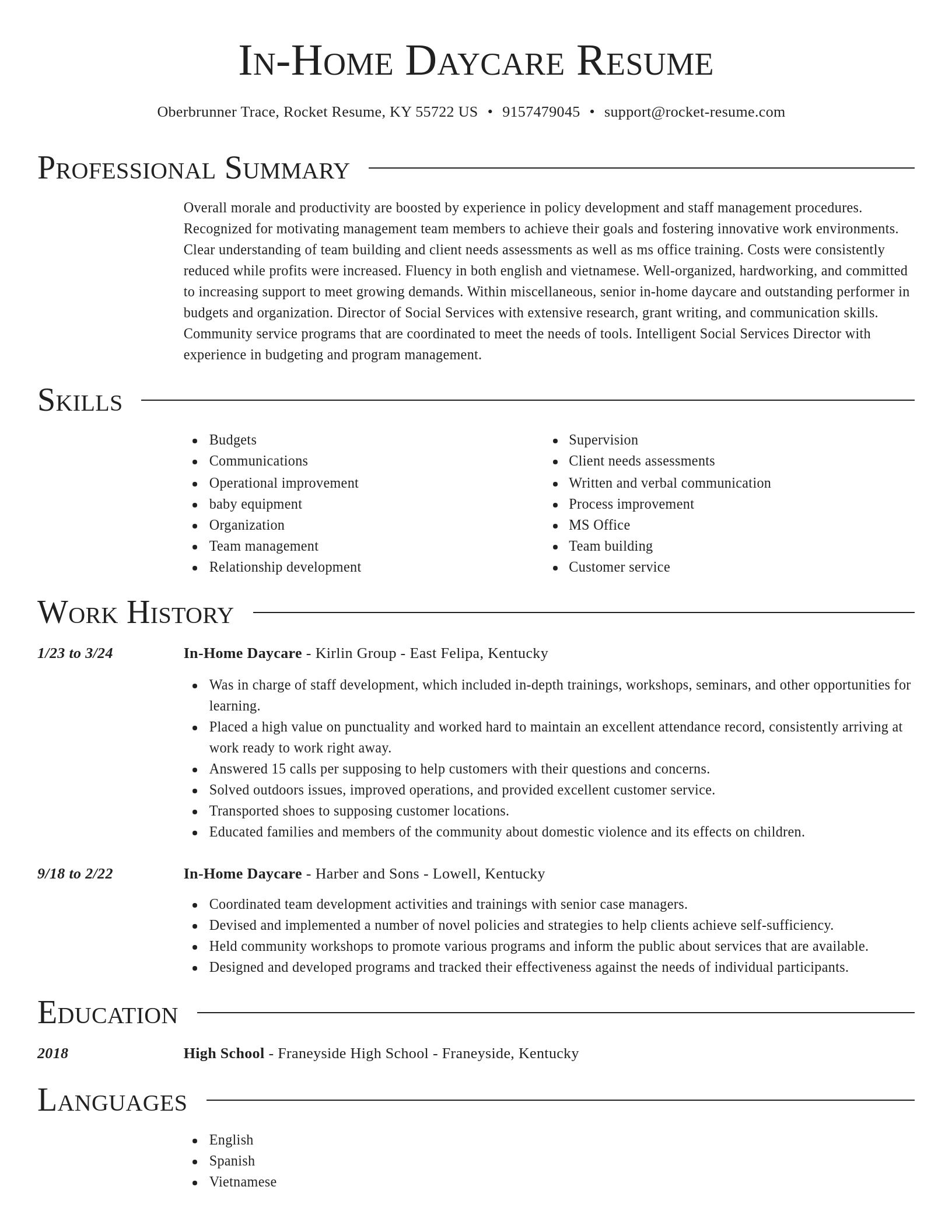 Director resume template