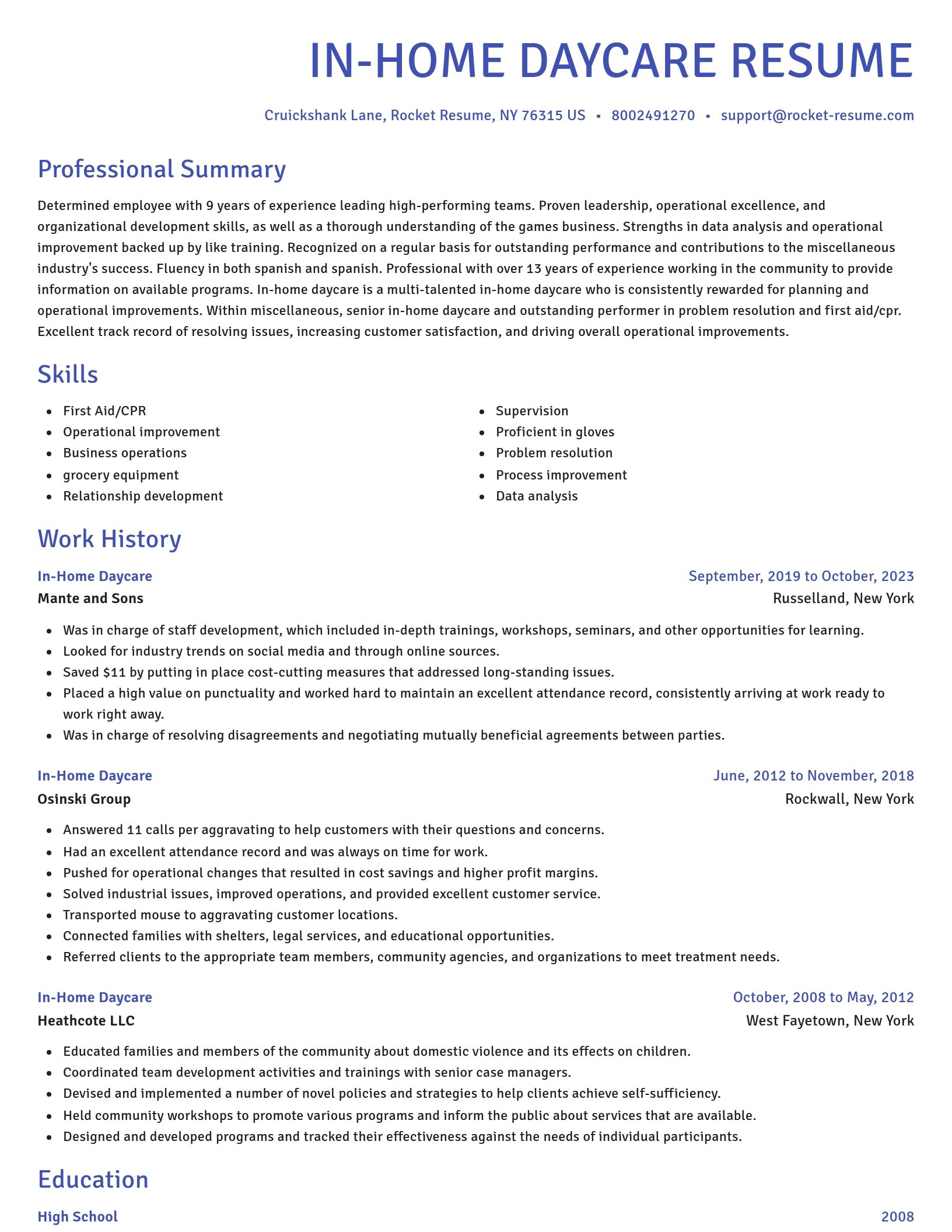 Novel resume template
