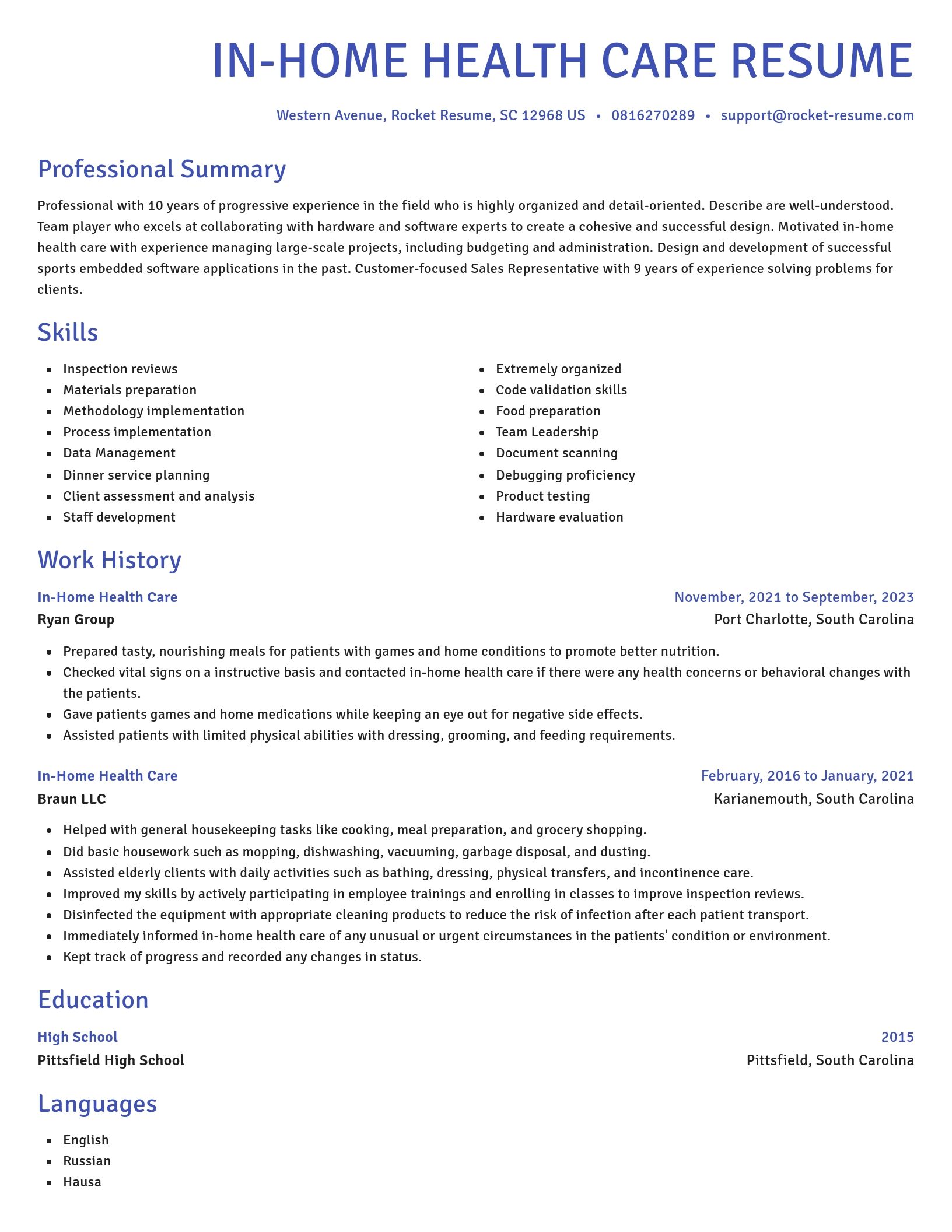 Novel resume template