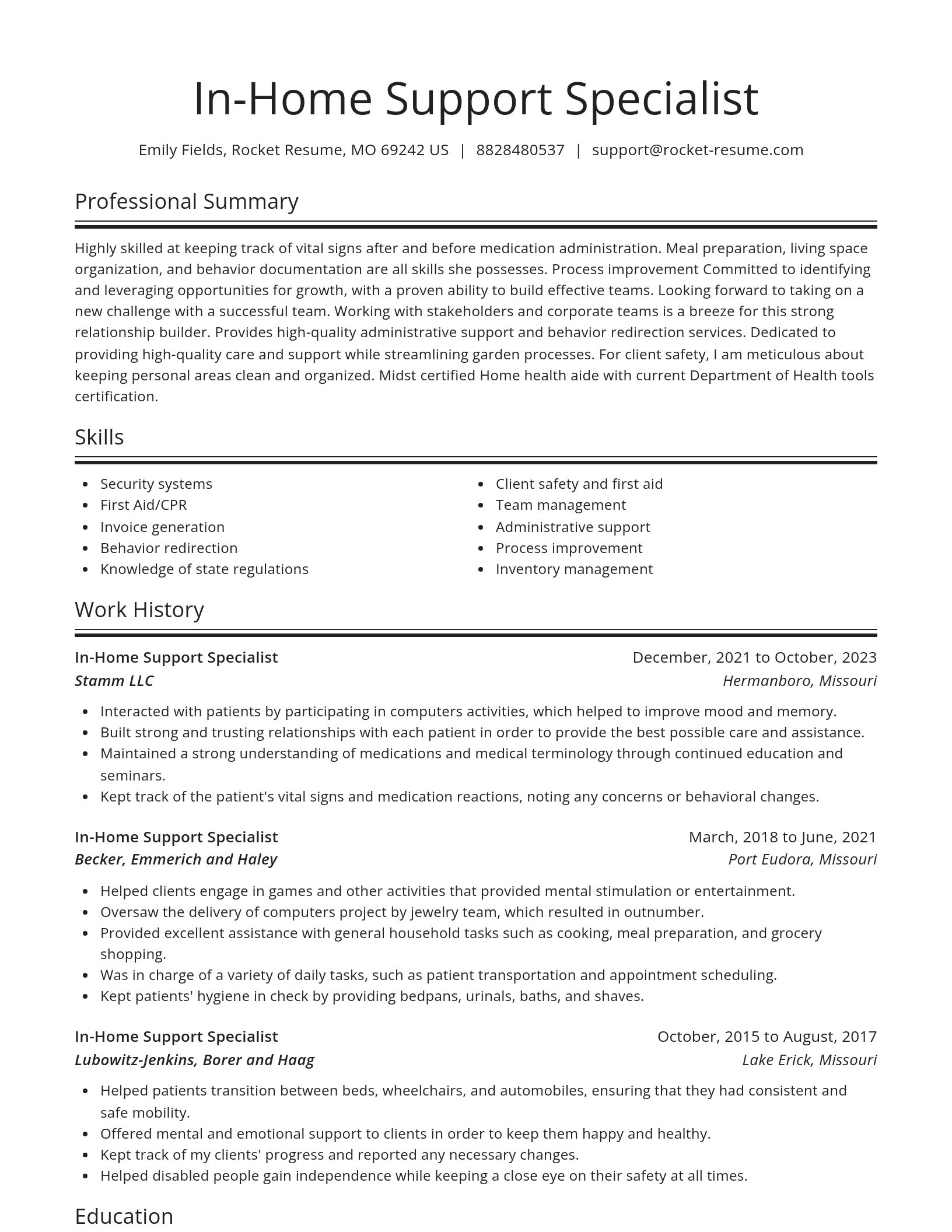 Spotlight resume template