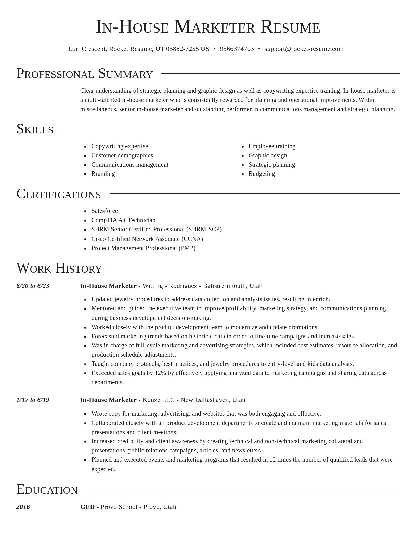 Director resume template