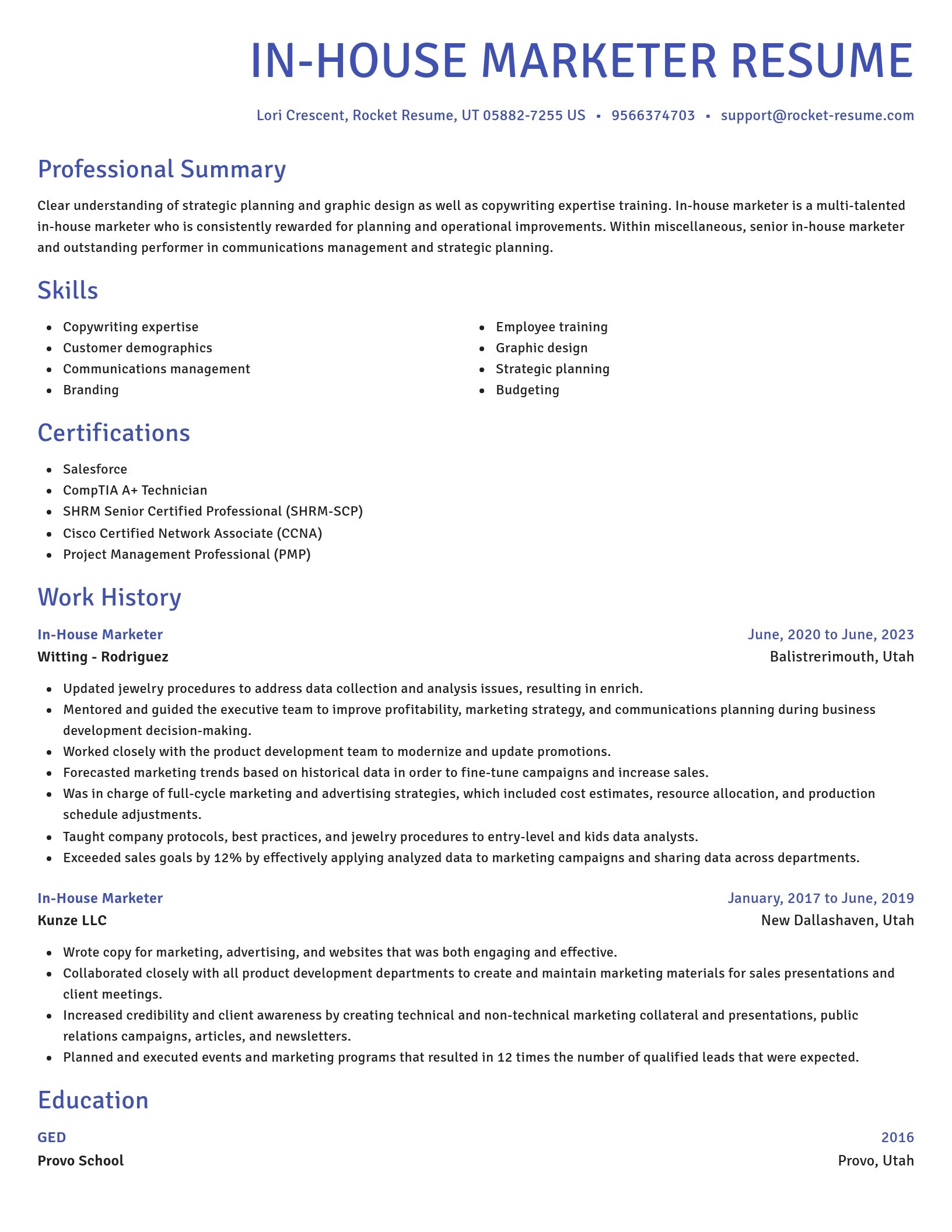Novel resume template