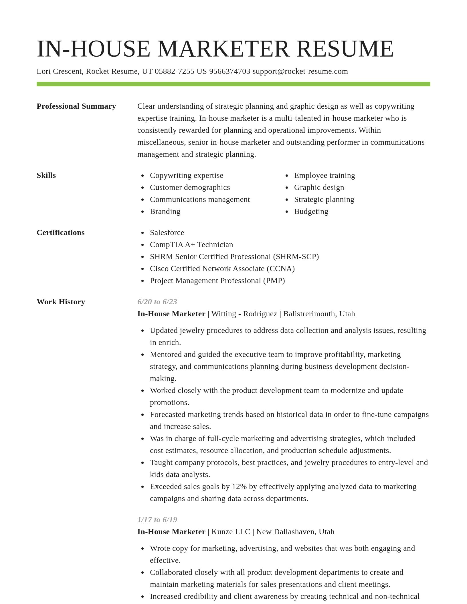 Smart resume template