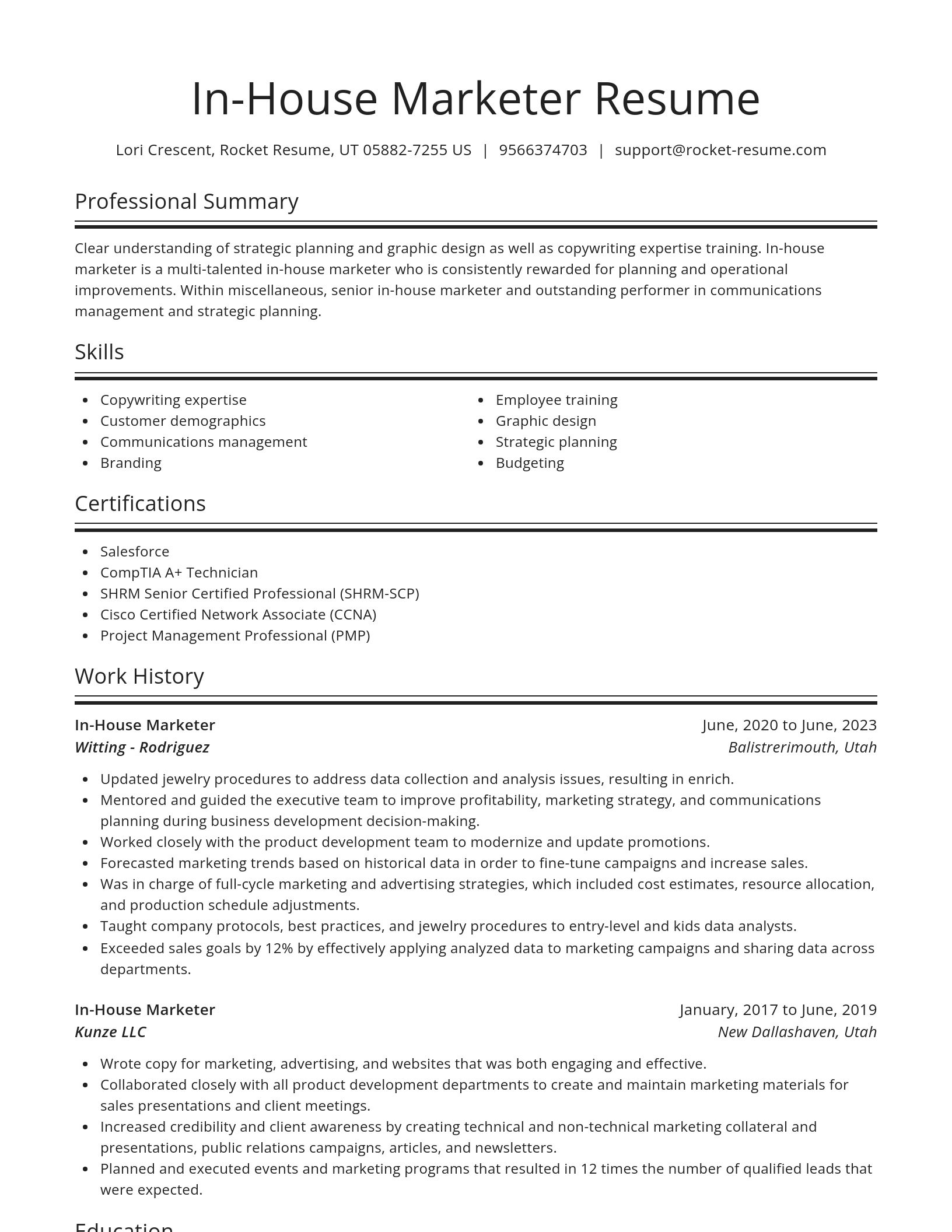 Spotlight resume template