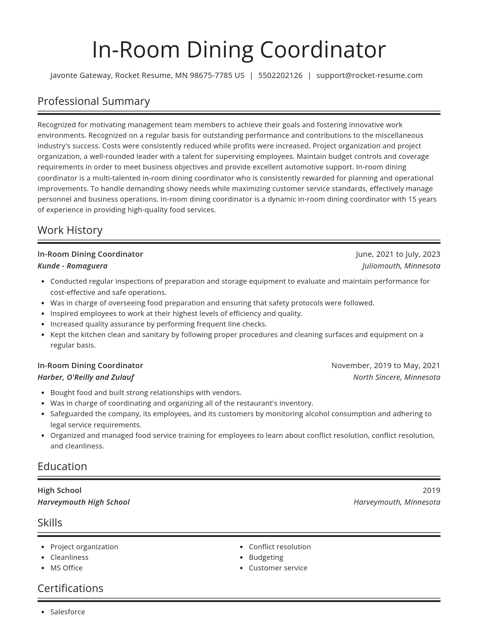 Spotlight resume template