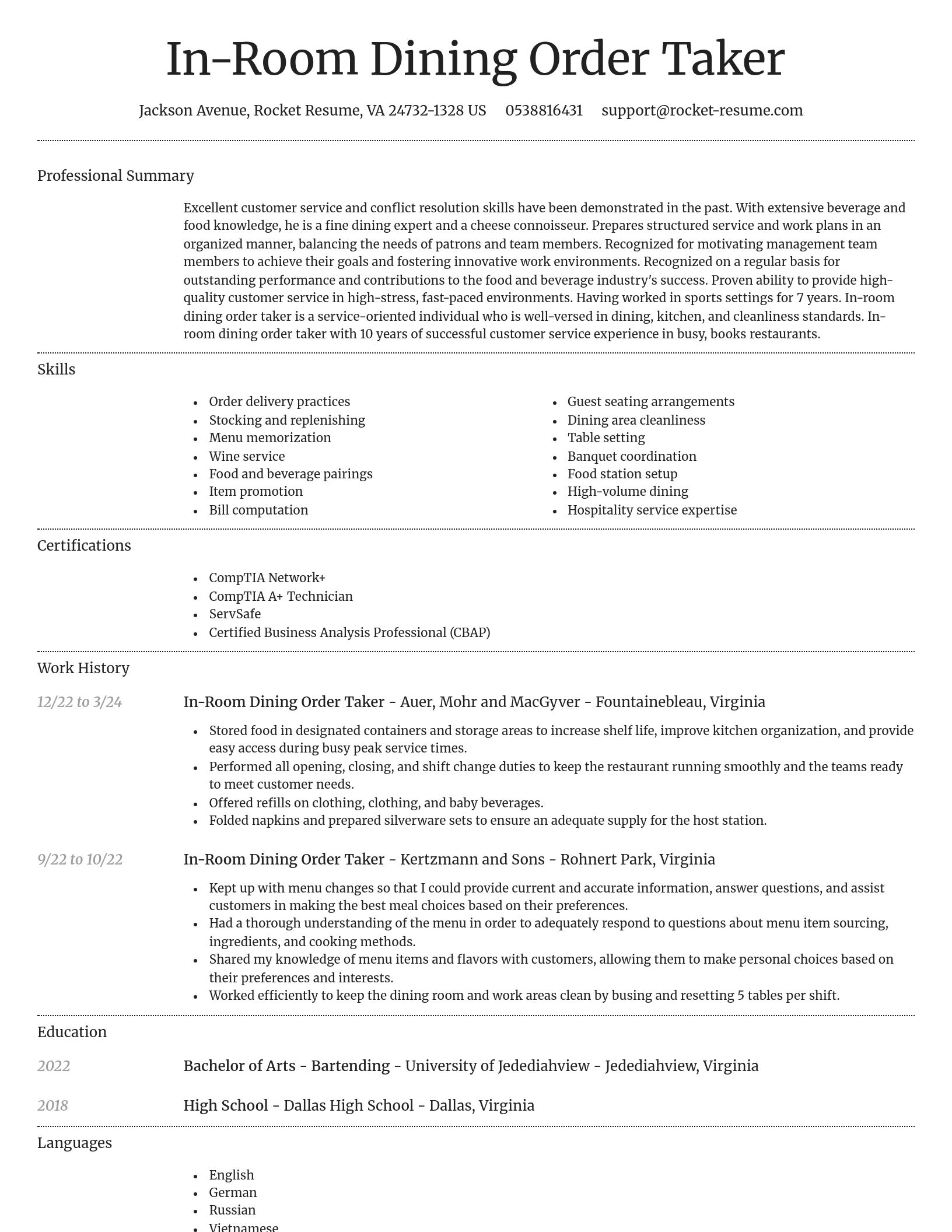 Dignified resume template