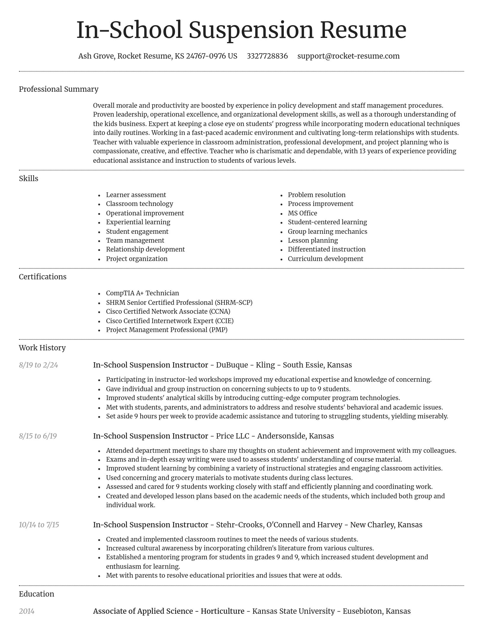 Dignified resume template