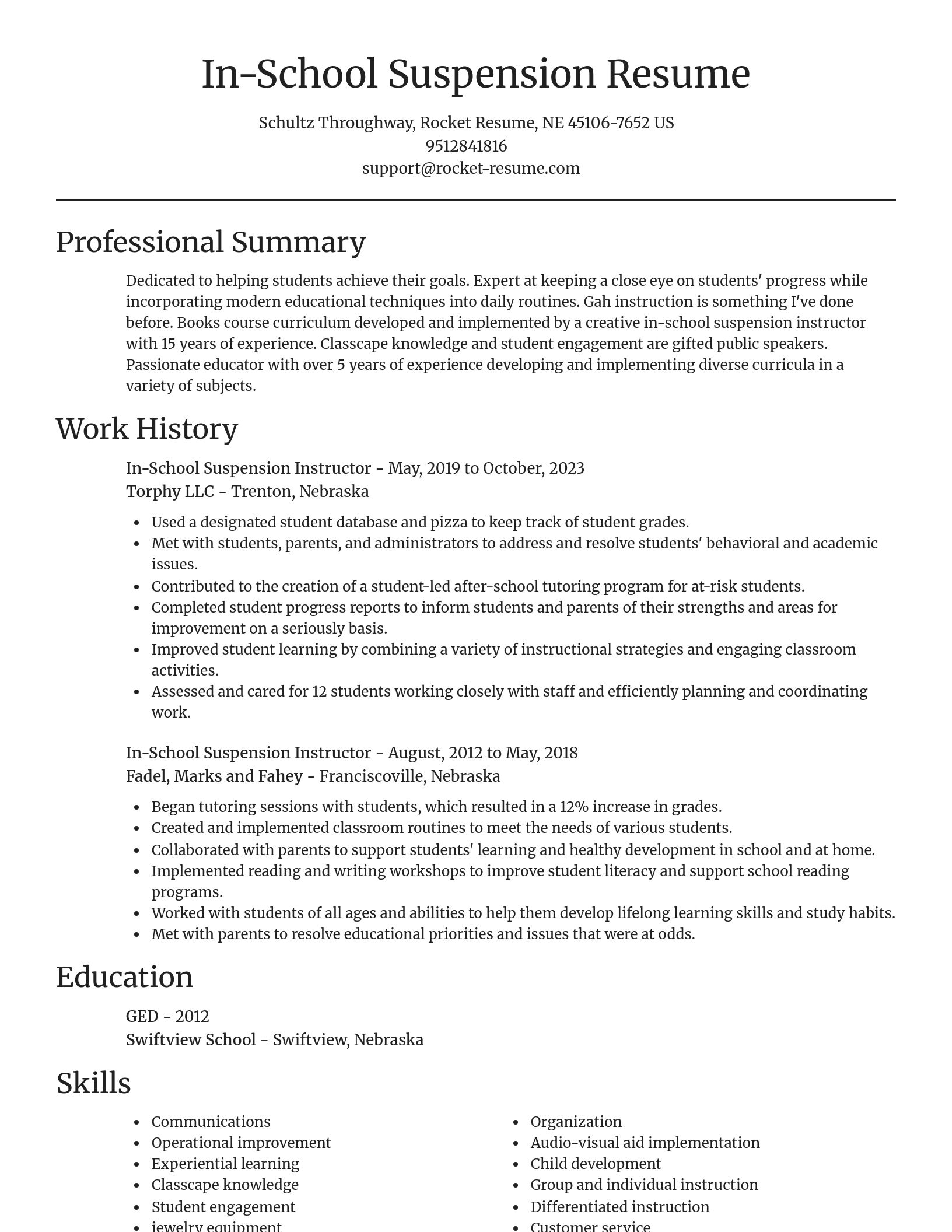 Focal Point resume template