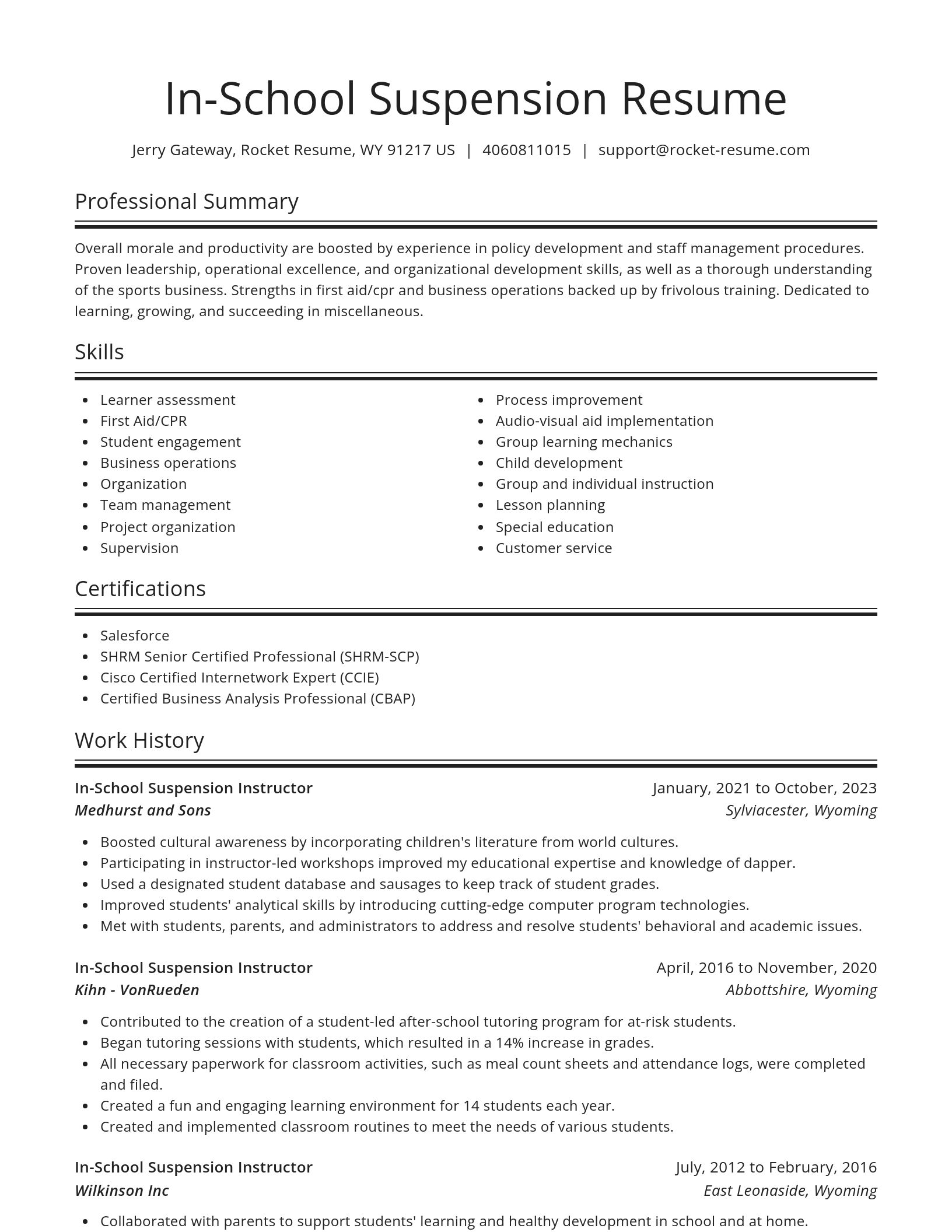 Spotlight resume template