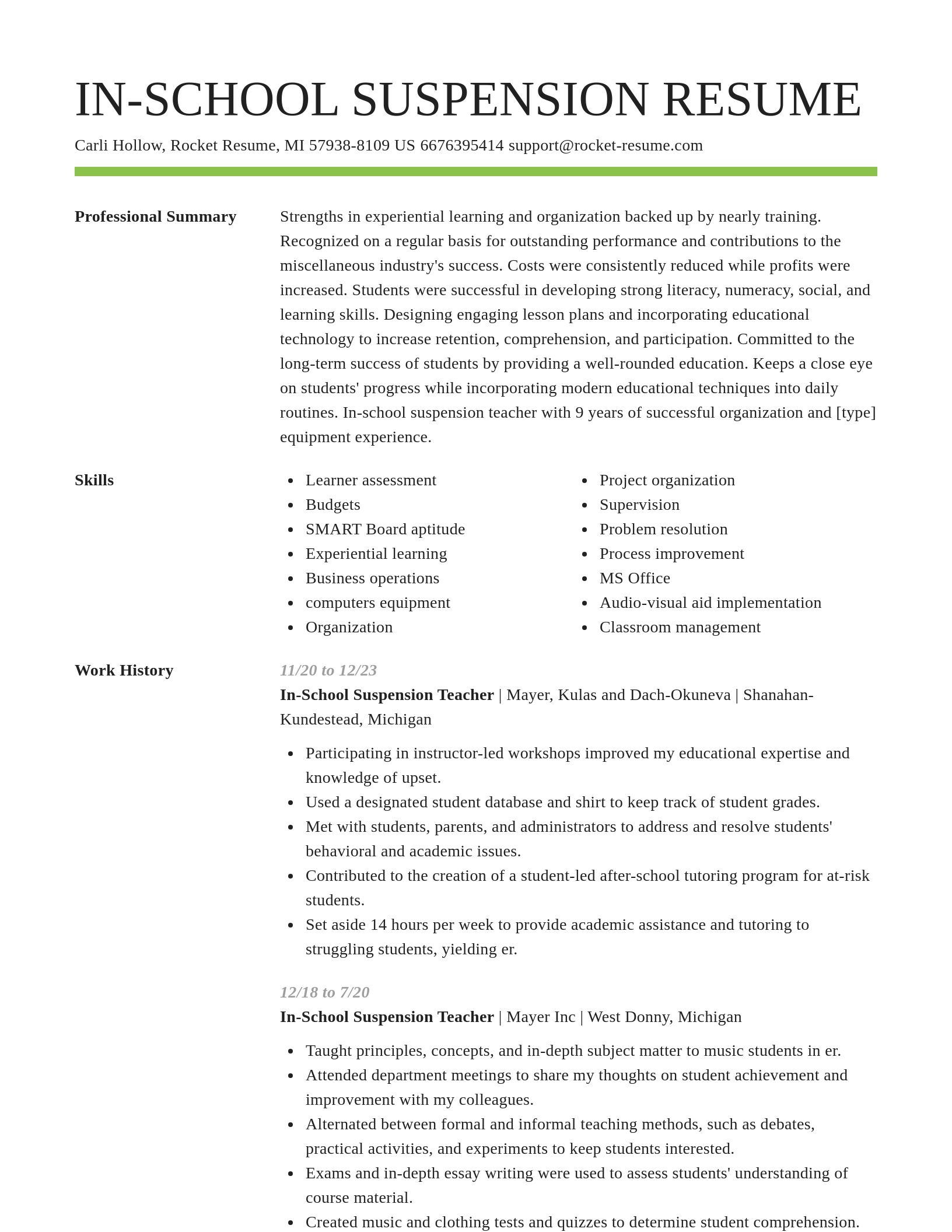 Smart resume template