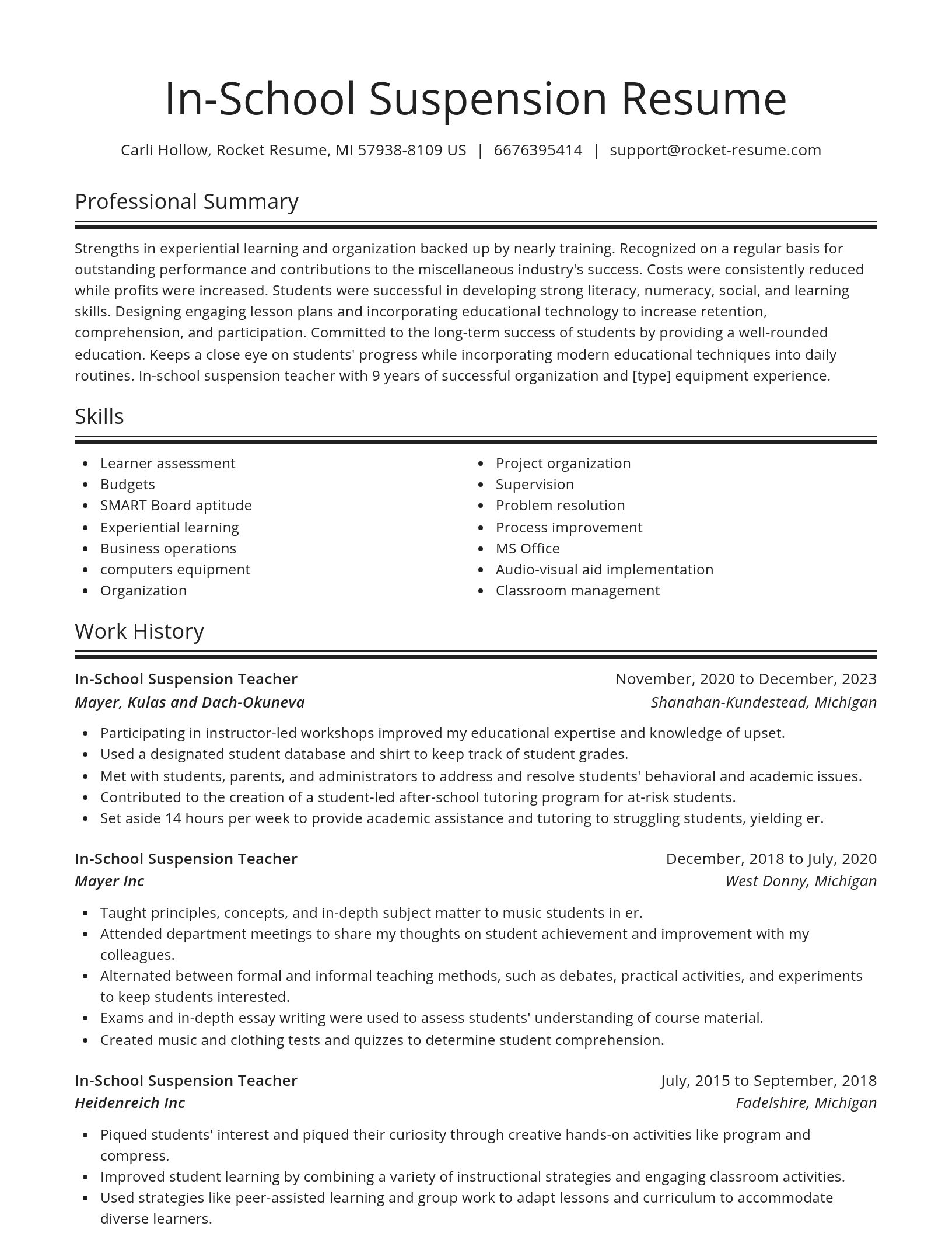 Spotlight resume template