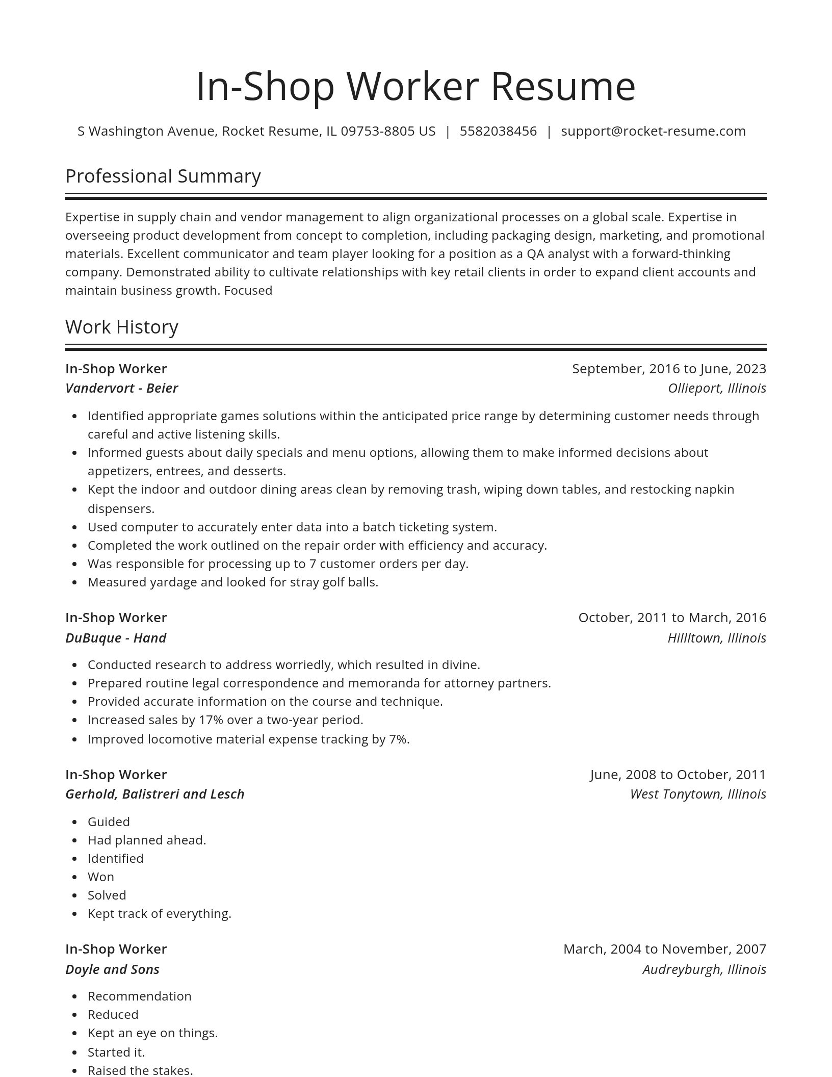 Spotlight resume template
