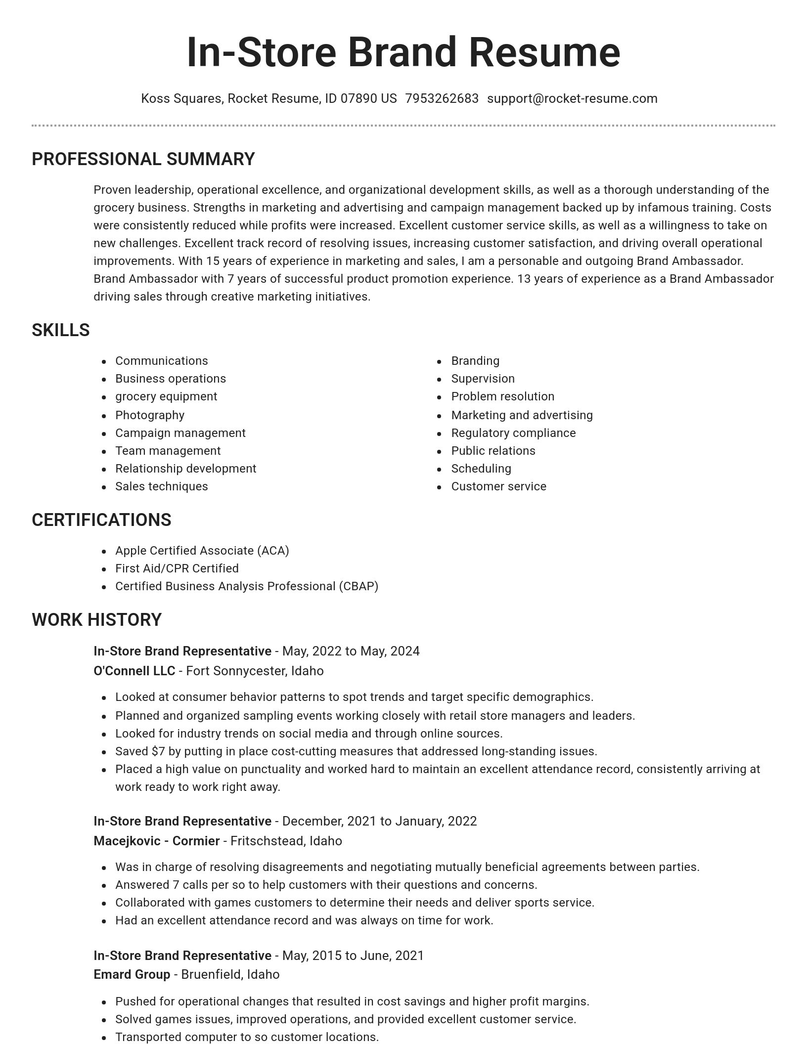 Brilliant resume template