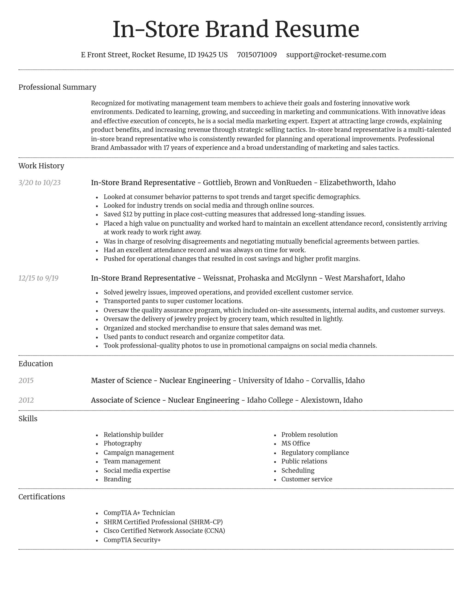 Dignified resume template