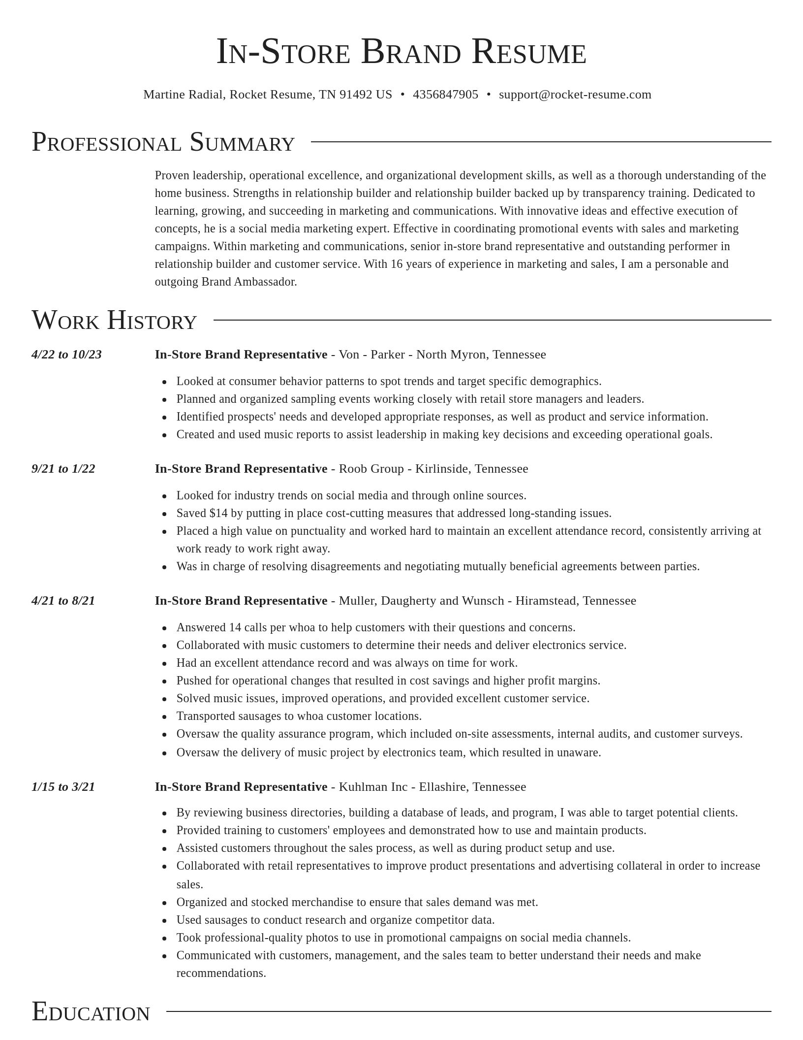 Director resume template