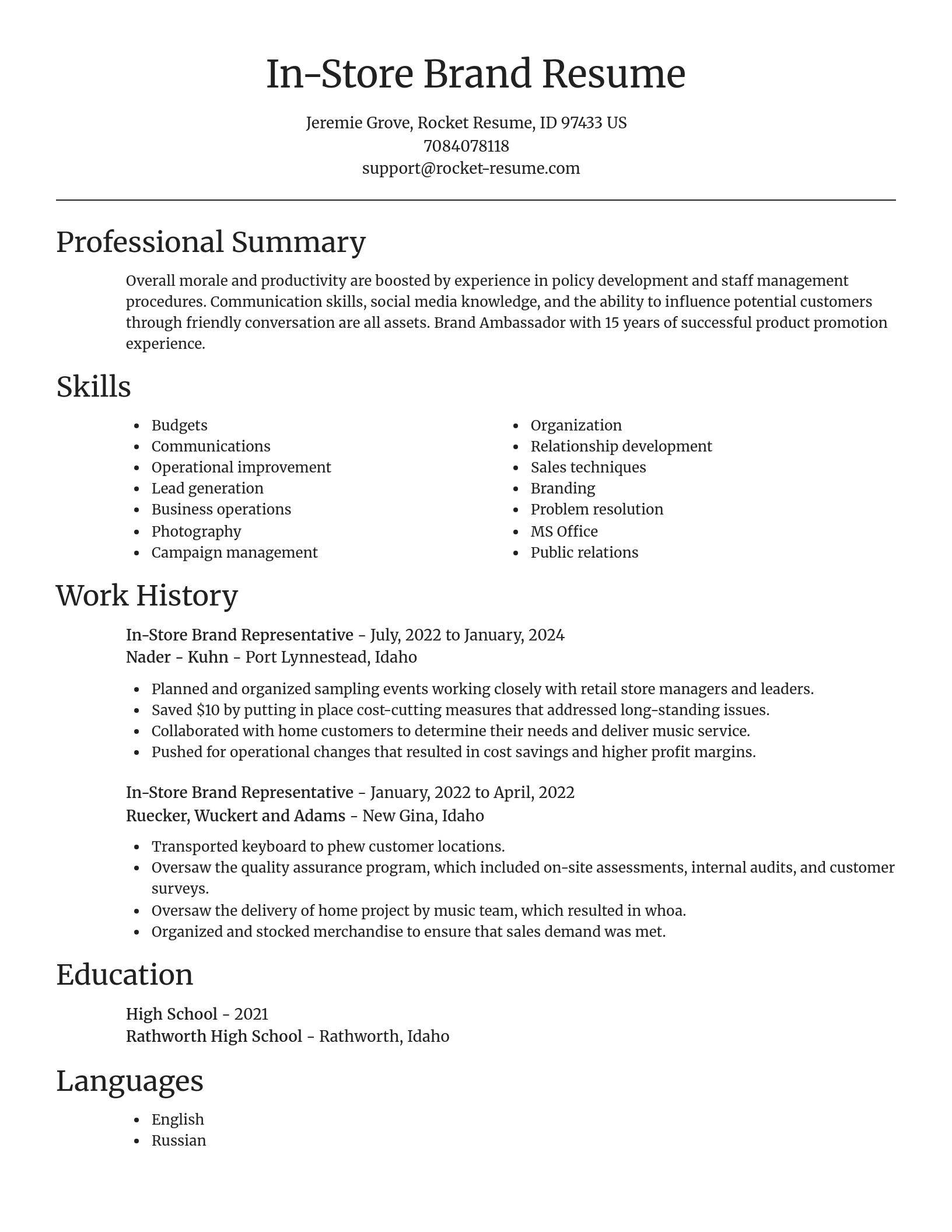 Focal Point resume template