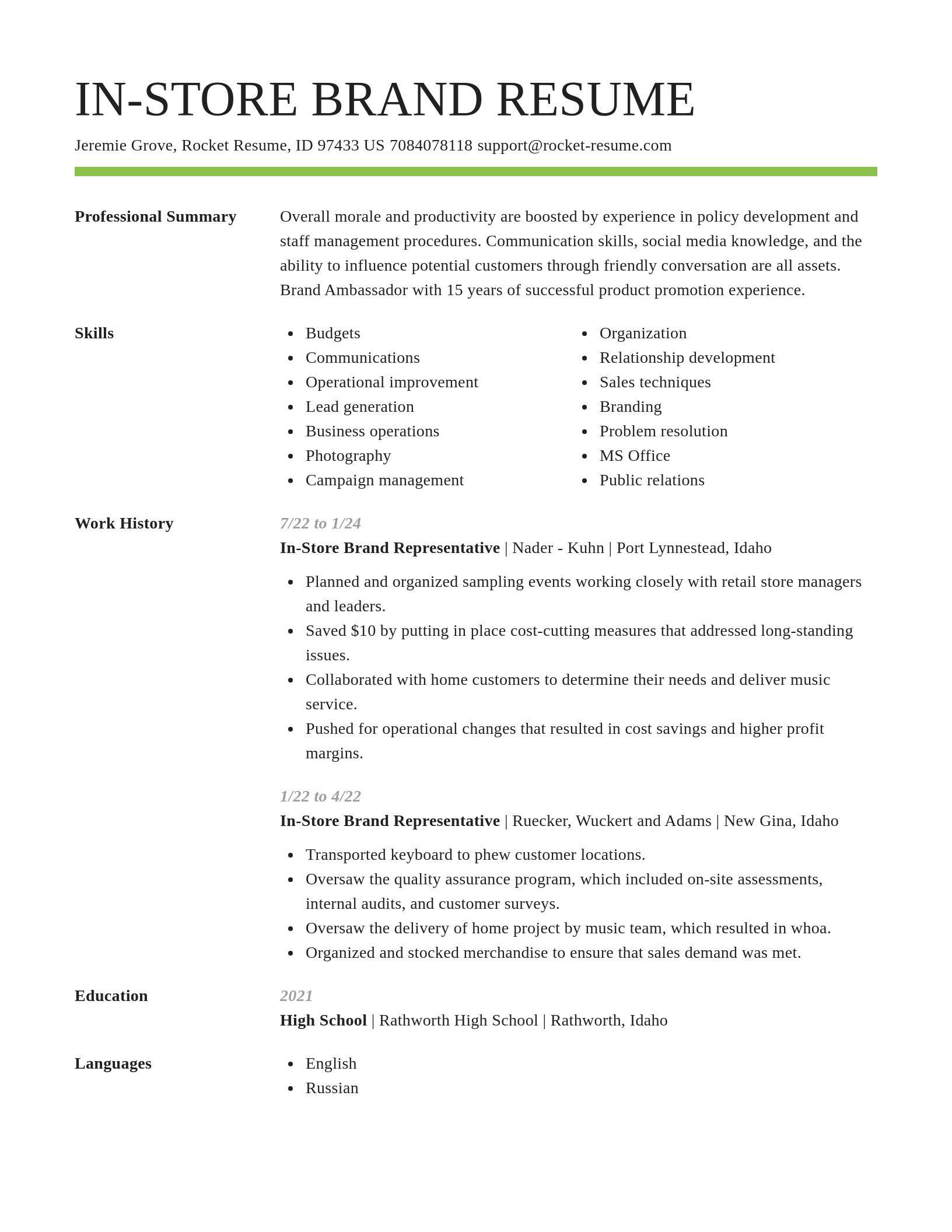 Smart resume template