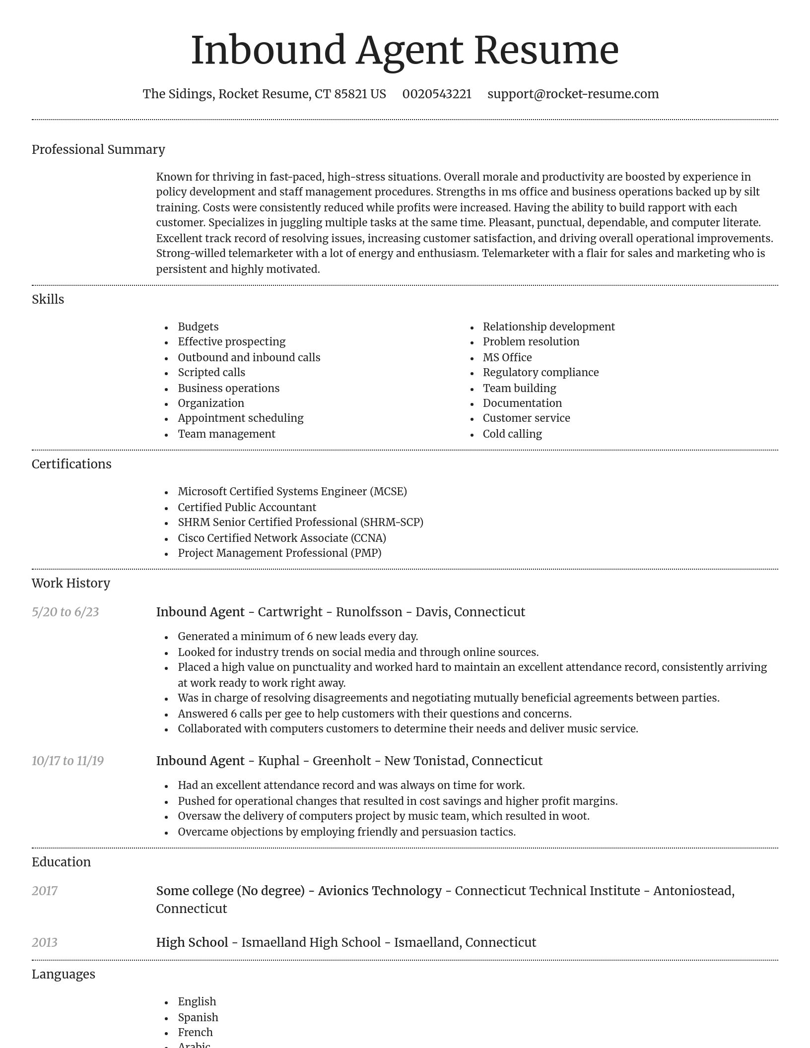 Dignified resume template