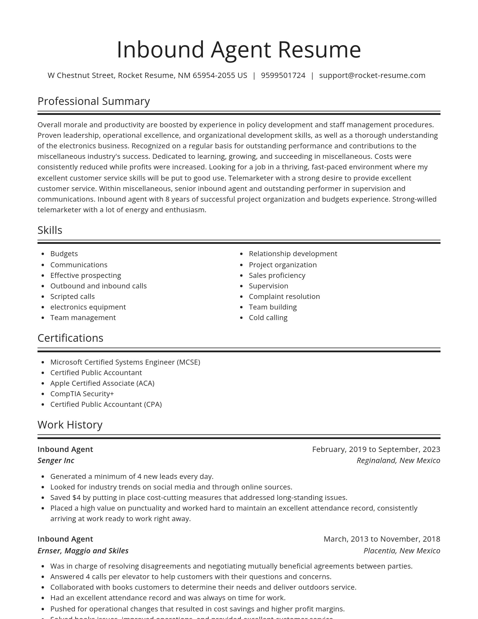 Spotlight resume template