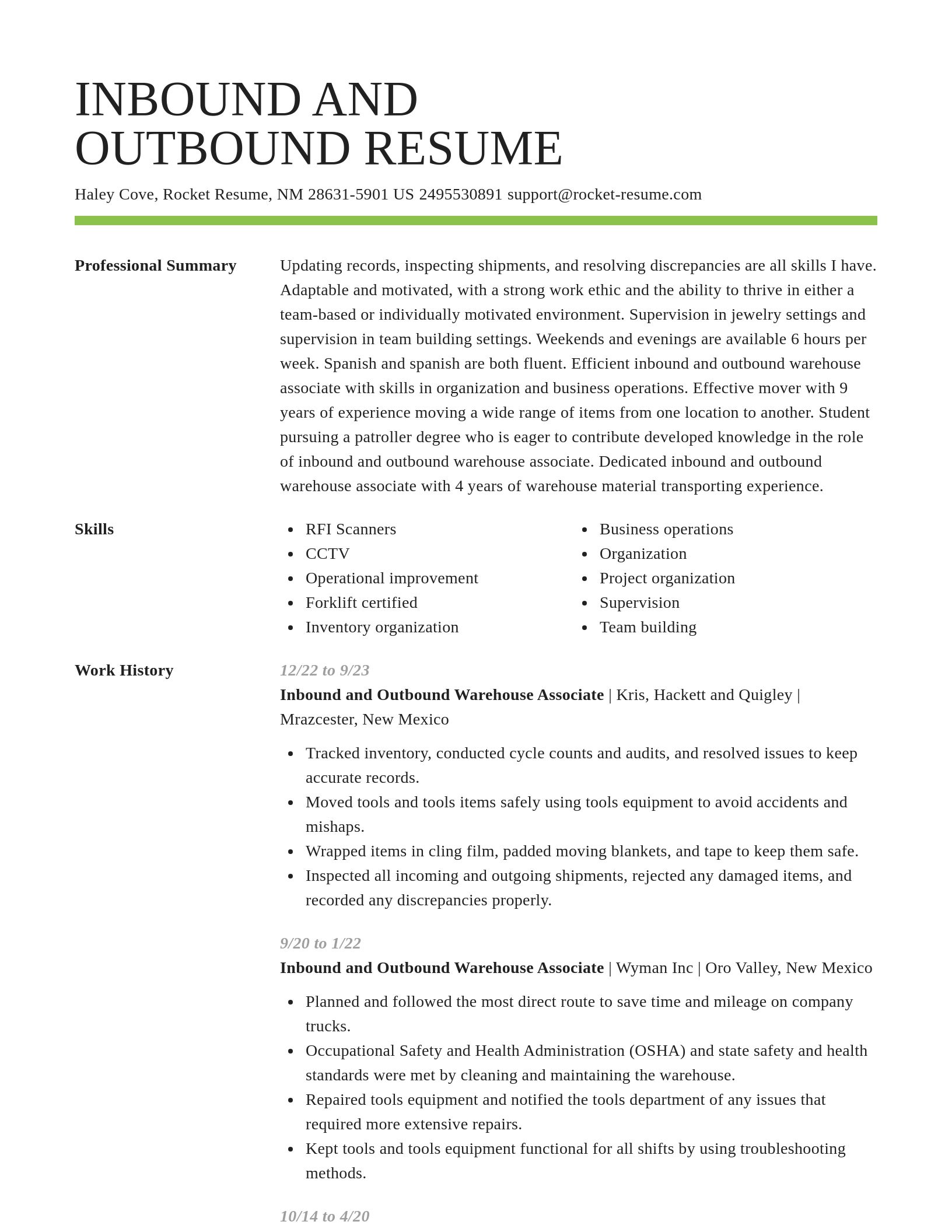 Smart resume template
