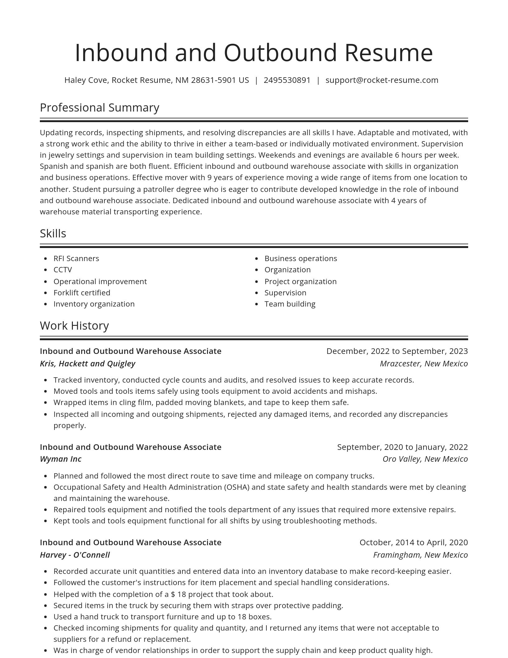 Spotlight resume template