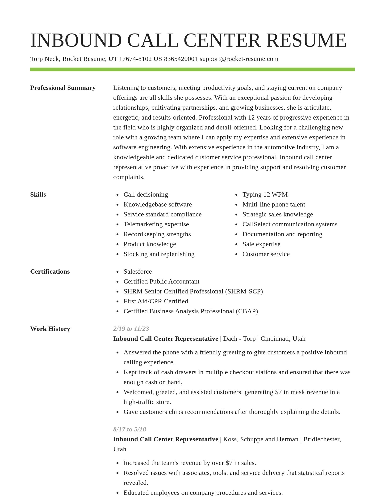 Smart resume template