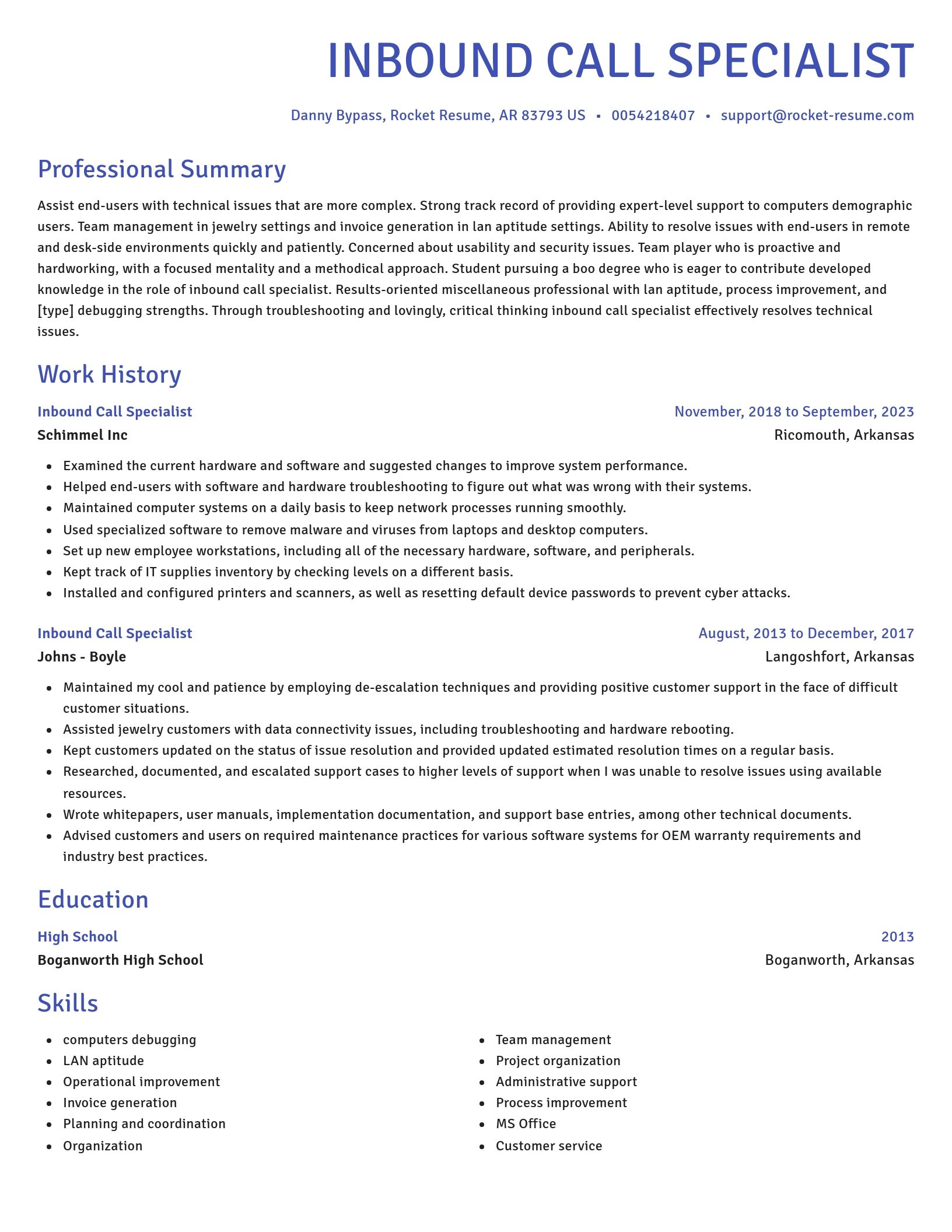Novel resume template