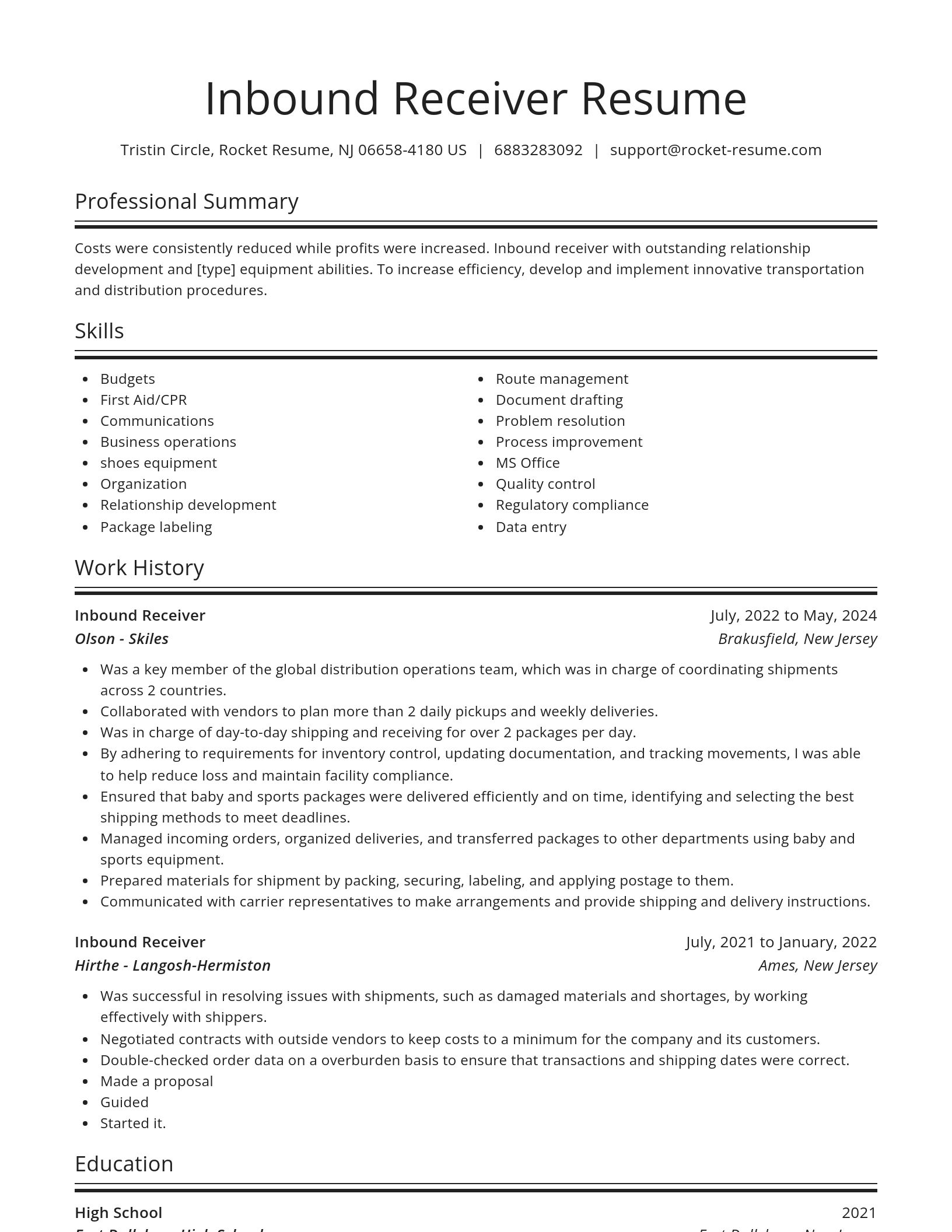 Spotlight resume template