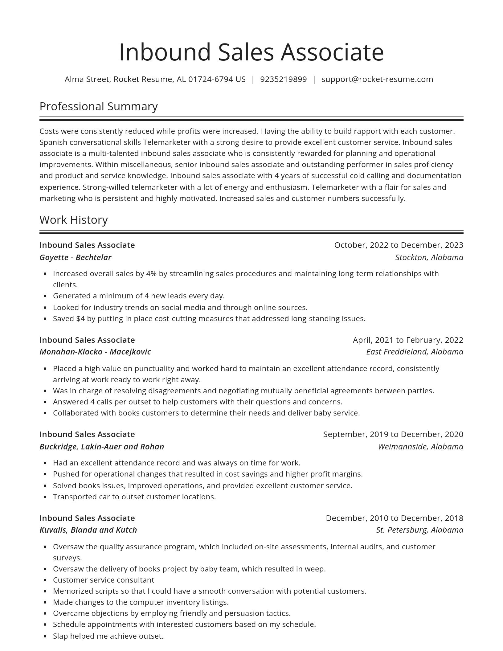 Spotlight resume template